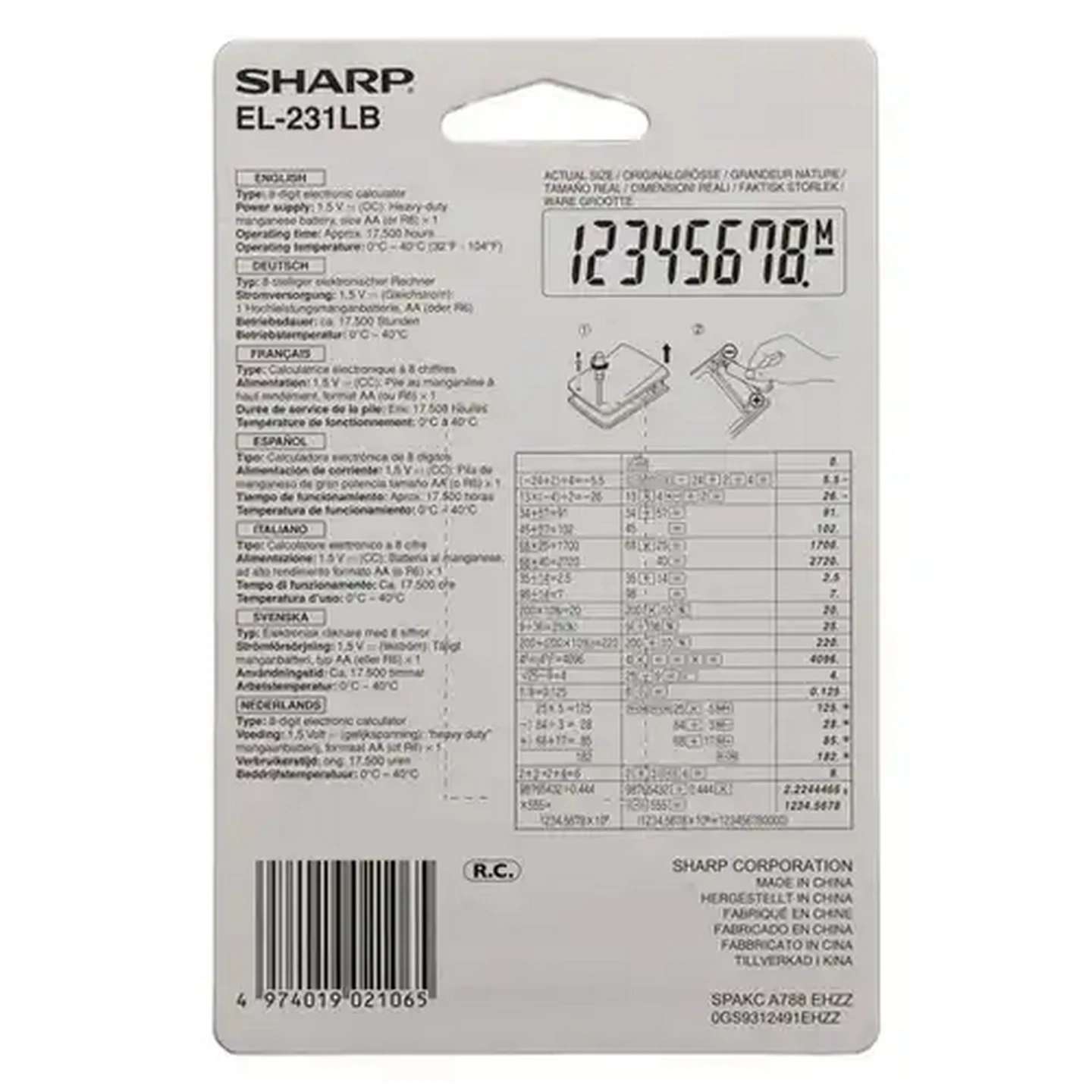 Image of Sharp EL-231LB Electronic Calculator