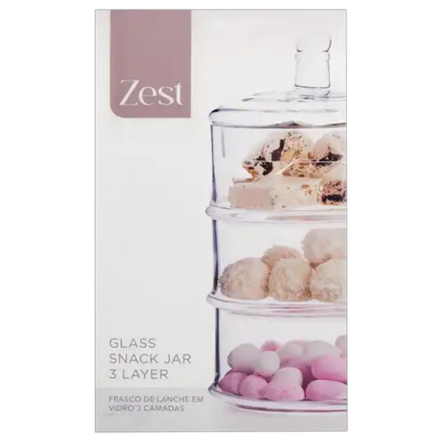 Image of Zest 3-Layer Glass Snack Jar 4-Piece