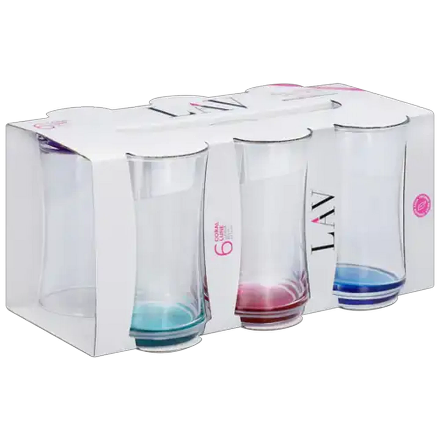 Image of LAV Coral Lune Highball Glasses 365ml 6-Pack