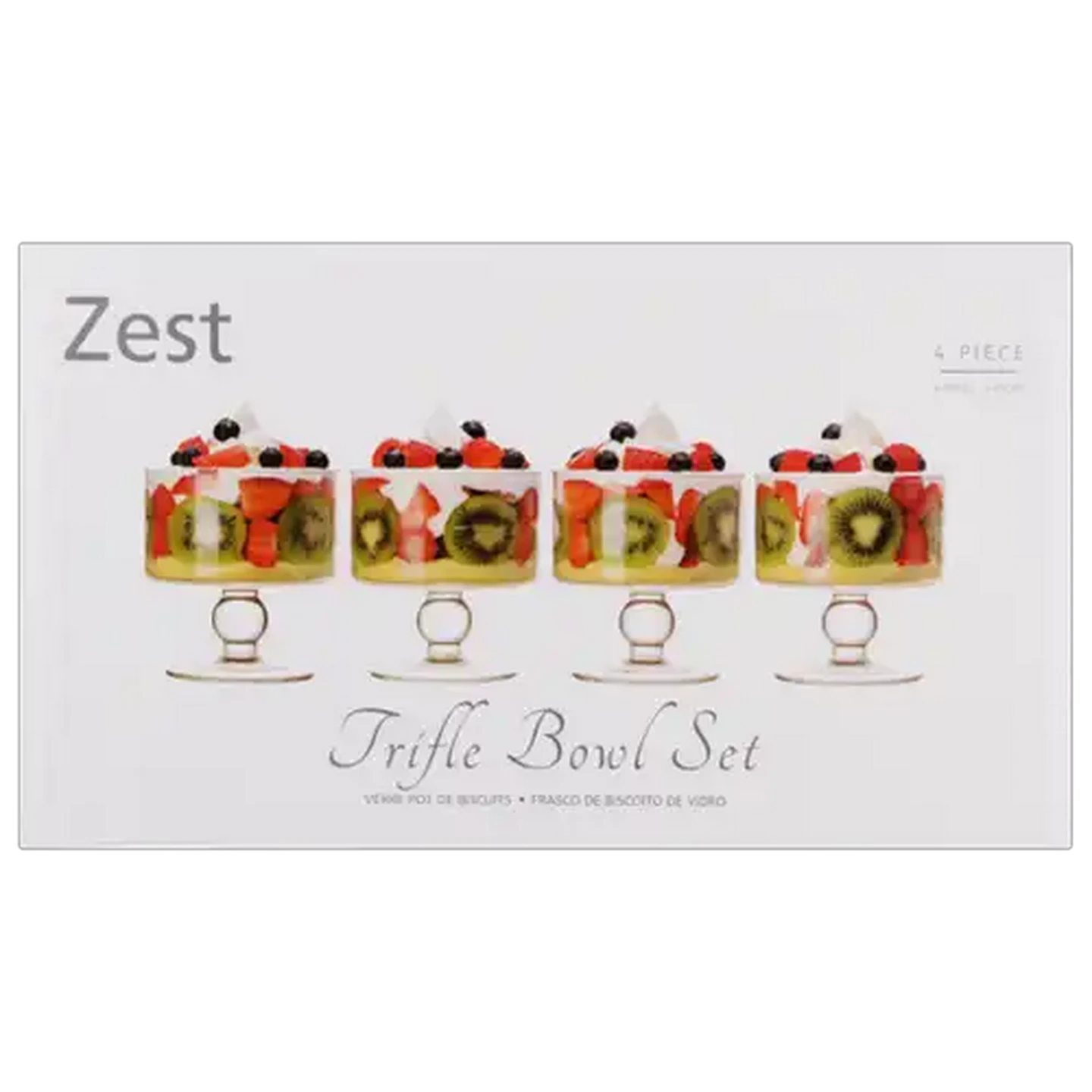Image of Zest Glass Trifle Bowl Set 4 Piece