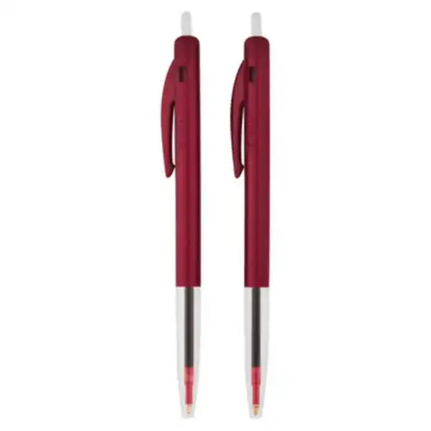 Image of BIC Clic Red Retractable Medium Ballpoint Pens 2-Pack