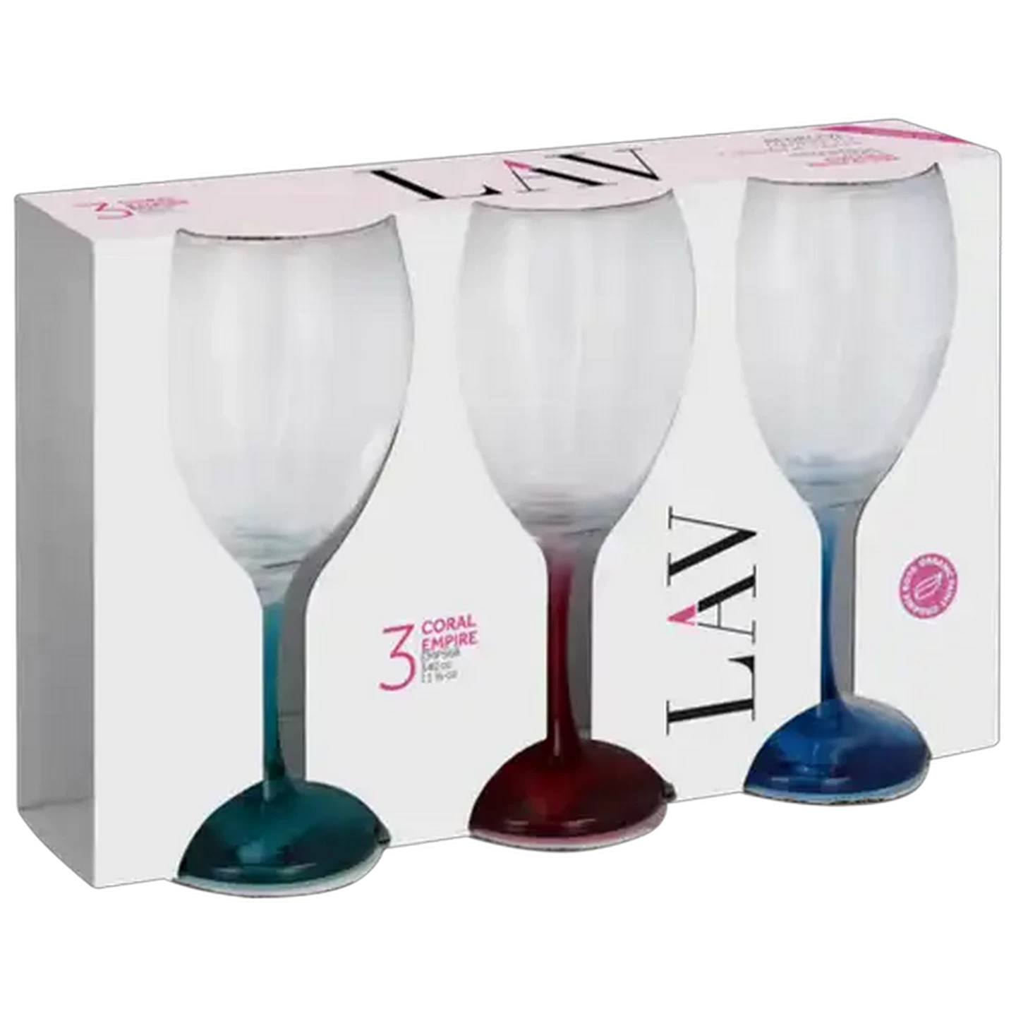 Image of LAV Coral Empire Wine Glasses 340ml 3-Piece