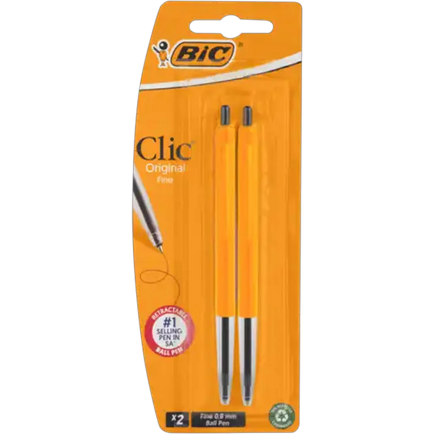 Image of BIC Clic Black Fine Ballpoint Pens 2-Pack