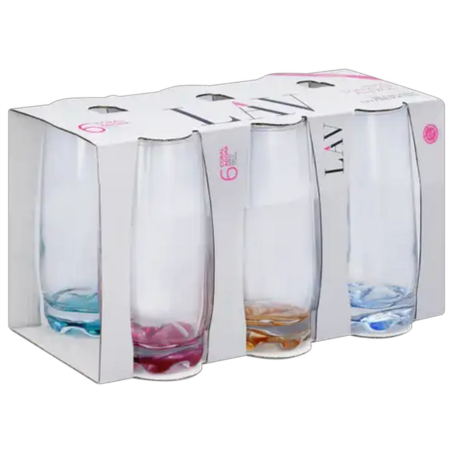 Image of LAV Coral Adora Highball Glasses 6-Pack
