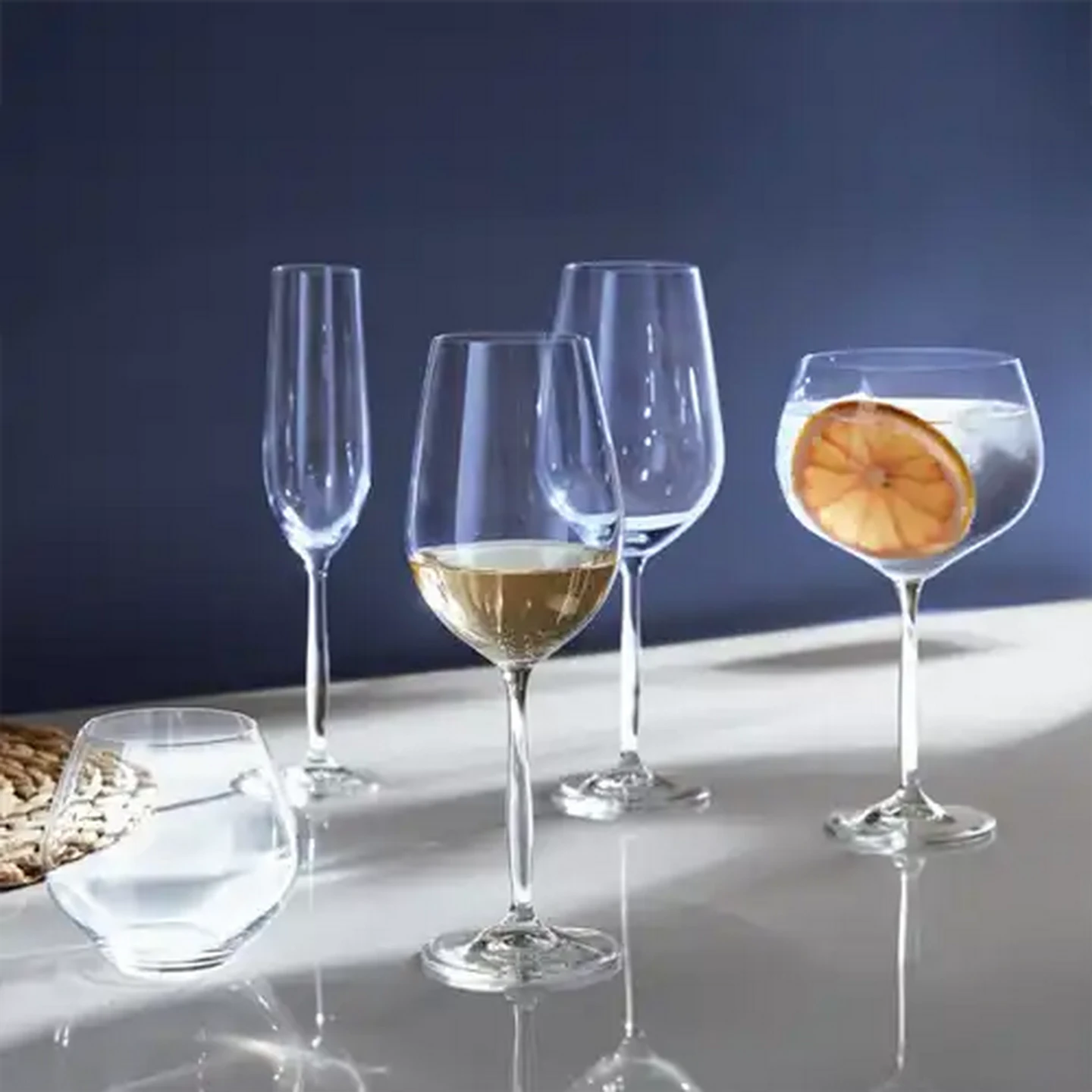 Image of Forage And Feast Lead-Free Crystal Stemless Wine Glasses 440ml 4-Pack