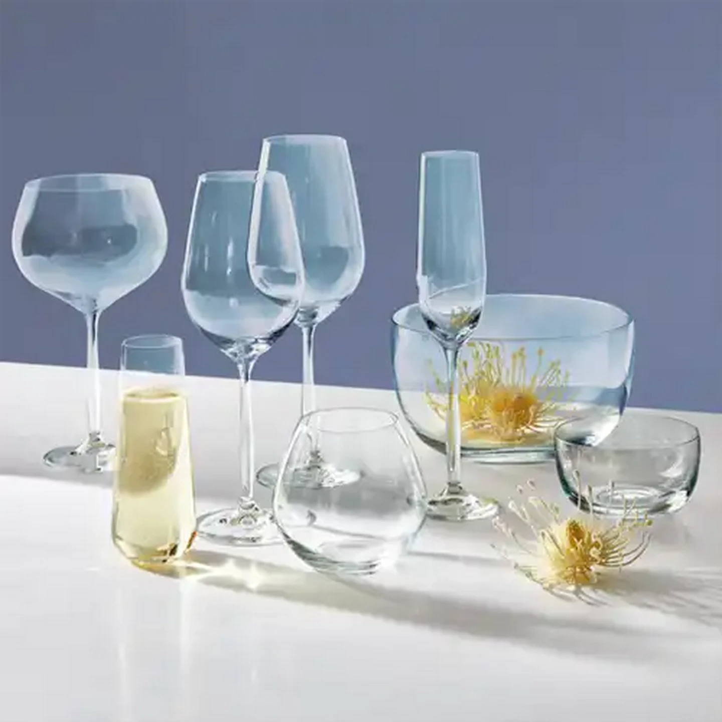 Image of Forage And Feast Lead-Free Crystal Champagne Flute Glasses 4-Pack