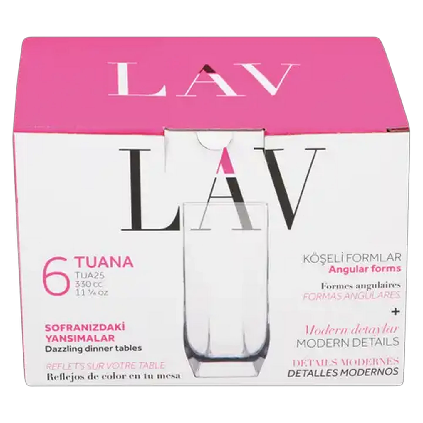 Image of LAV Hi Ball Tuana Angular Forms Glass 6 Piece Set