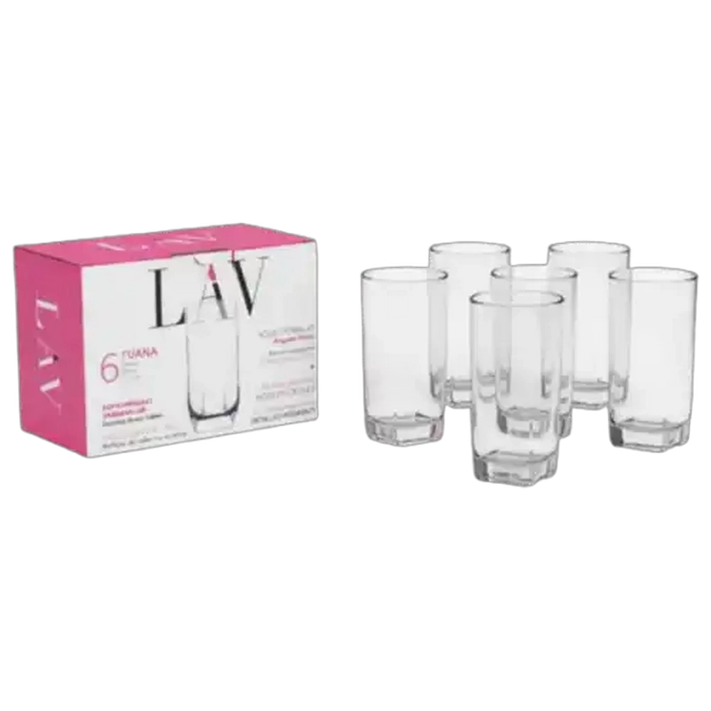 Image of LAV Hi Ball Tuana Angular Forms Glass 6 Piece Set