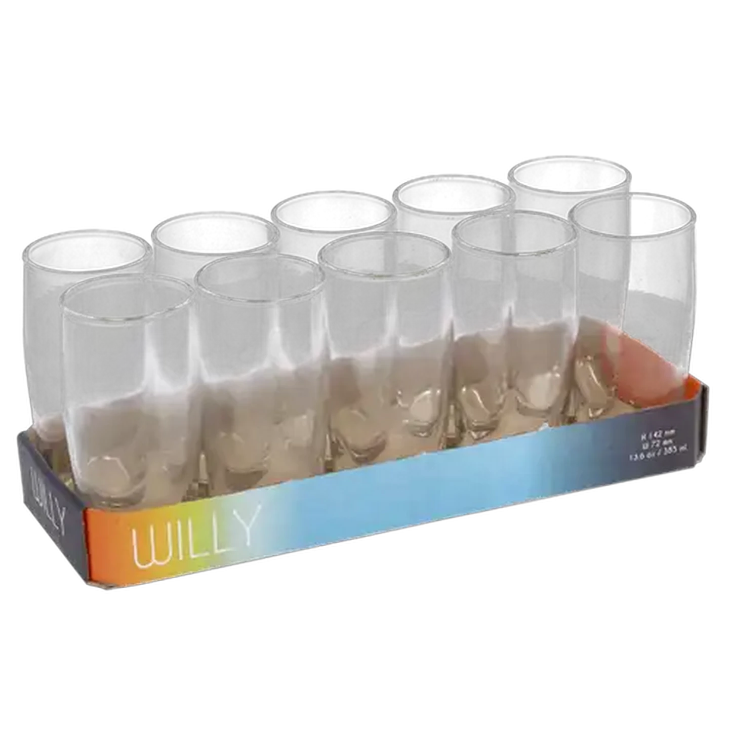 Image of Willy Shrink Beer Glasses 385ml 10-Pack