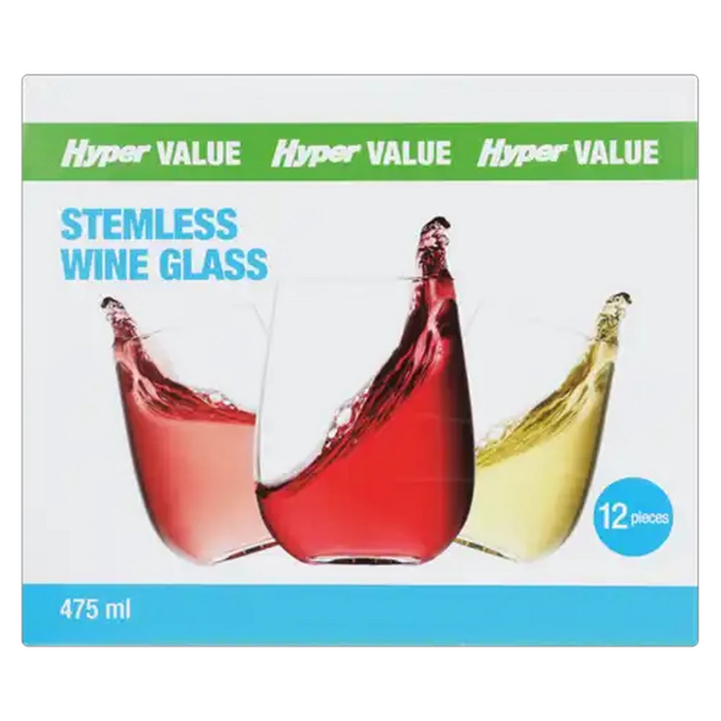 Image of Hyper Value Stemless Wine Glass 12 Piece Set