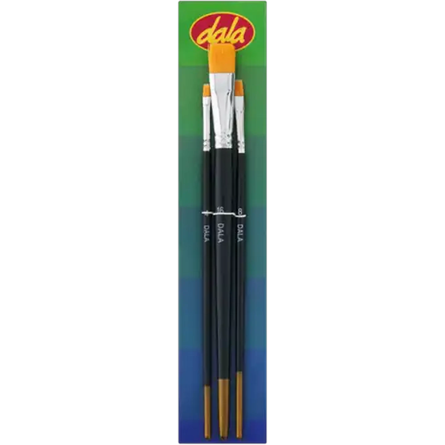 Image of Dala Flat Taklon Paint Brushes 3 Pack