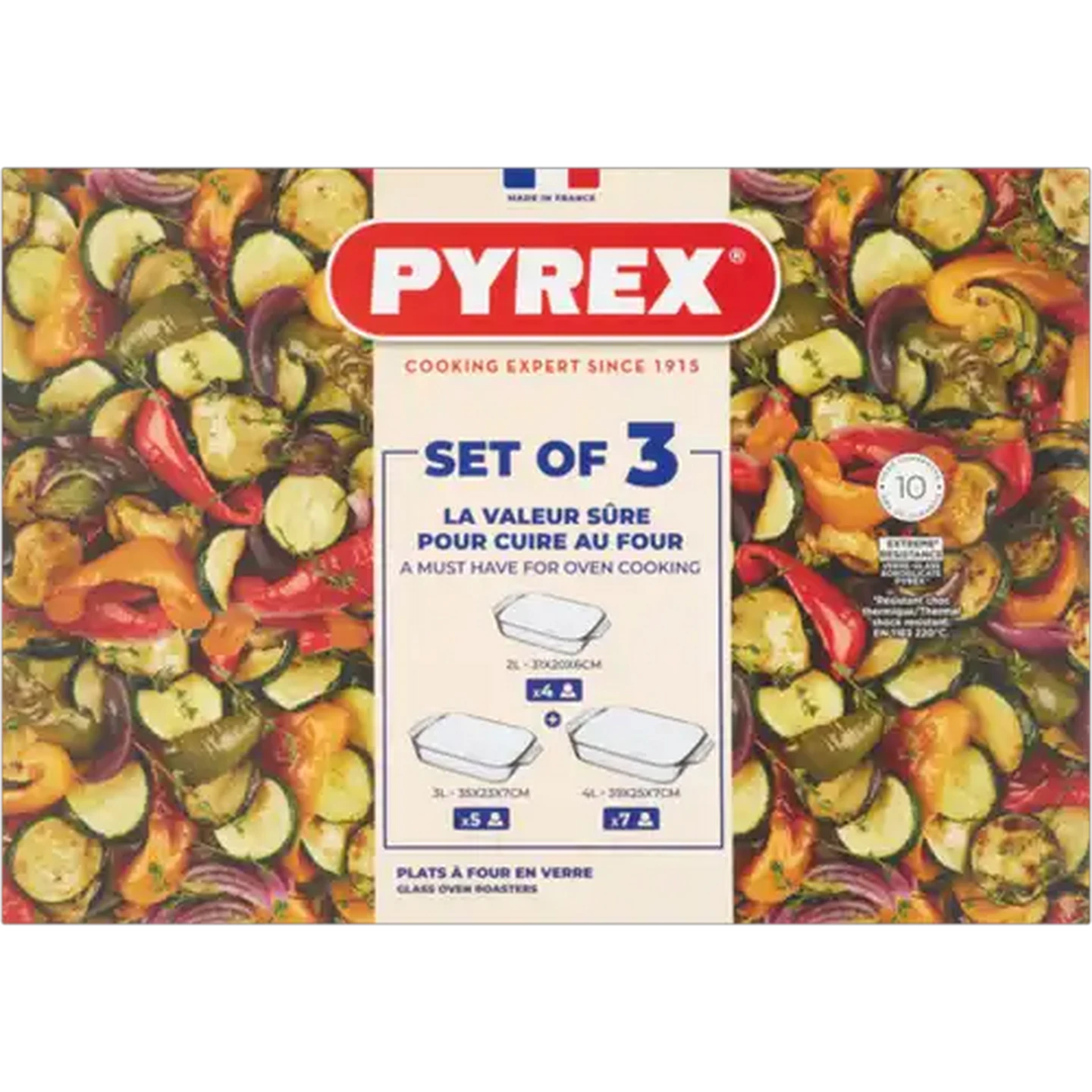 Image of Pyrex Glass Oven Roaster Set 3-Piece