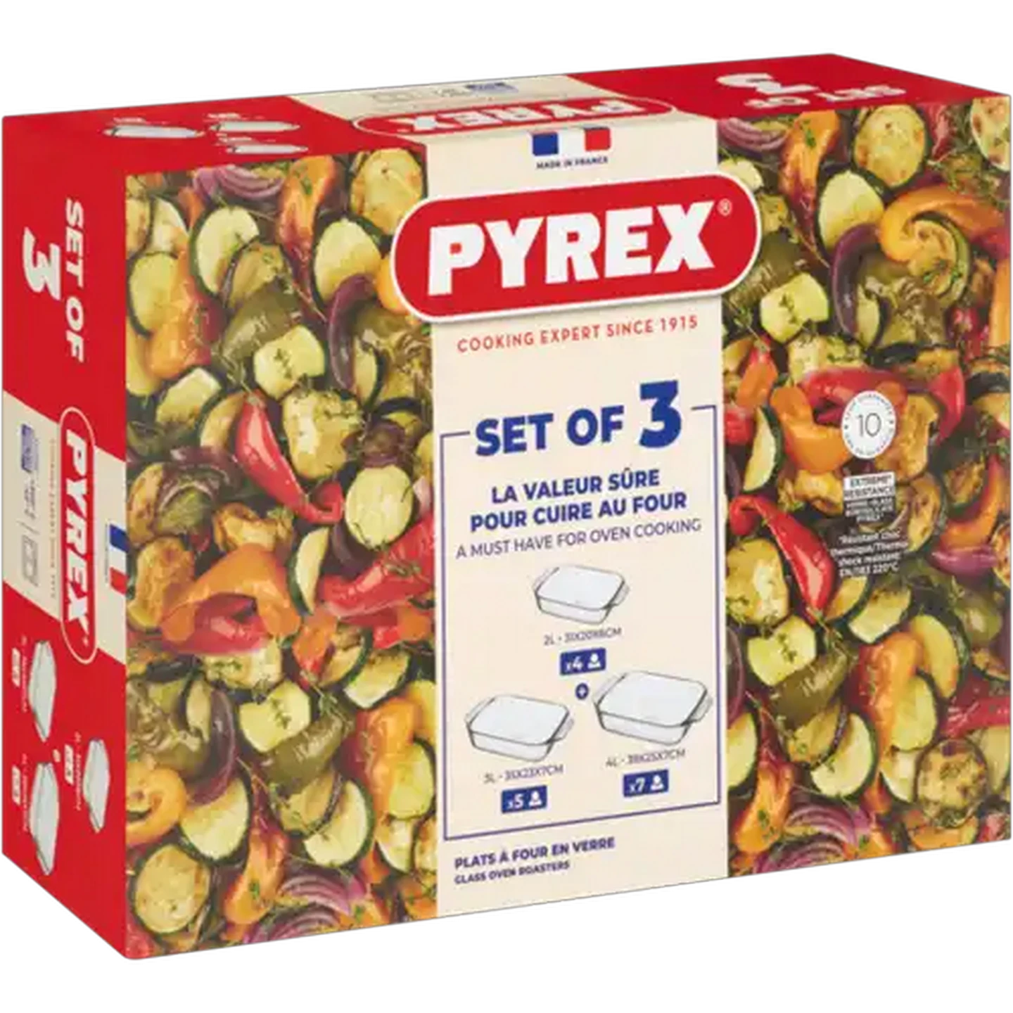 Image of Pyrex Glass Oven Roaster Set 3-Piece