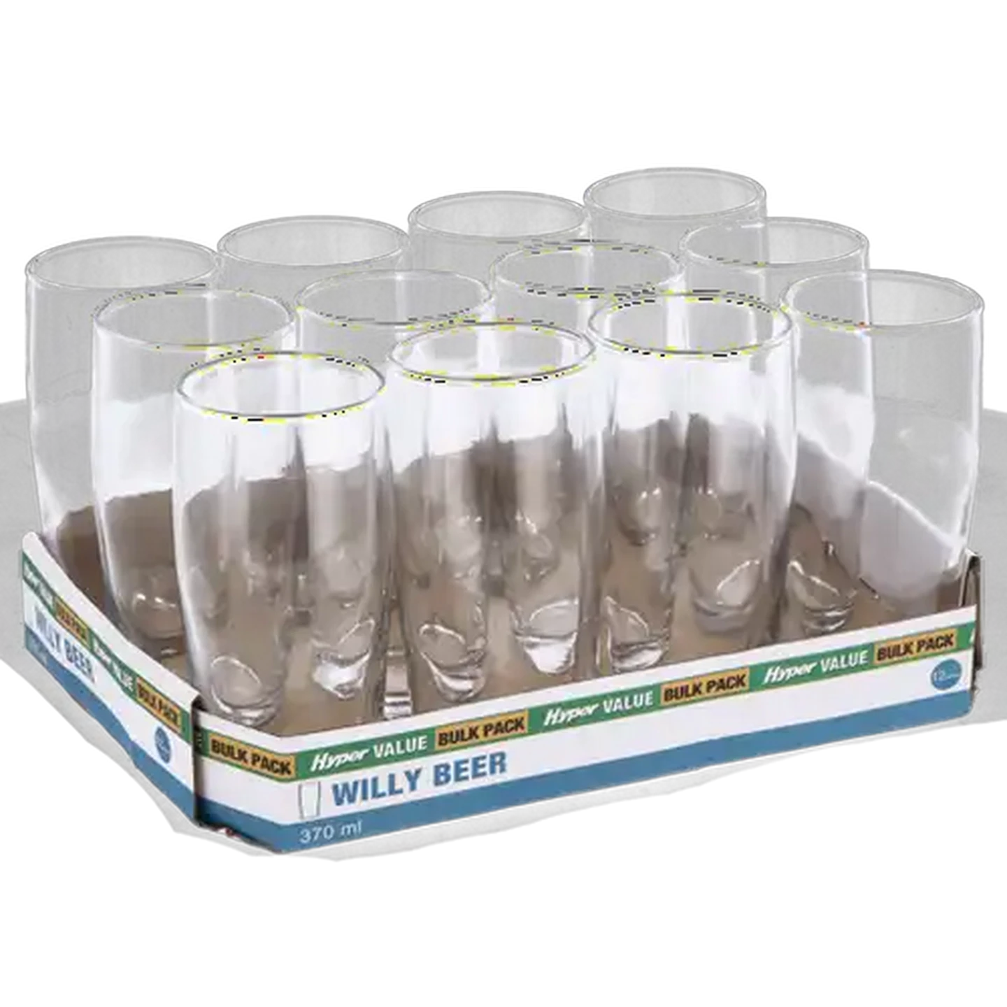 Image of Hyper Value Willy Beer Glass 370ml 12-Pack