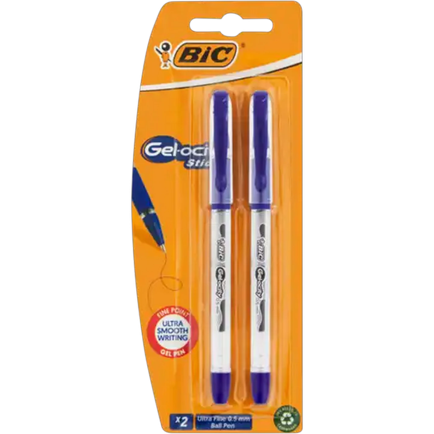 Image of BIC Gel-ocity Stic Blue Fine Gel Pen 2-Pack