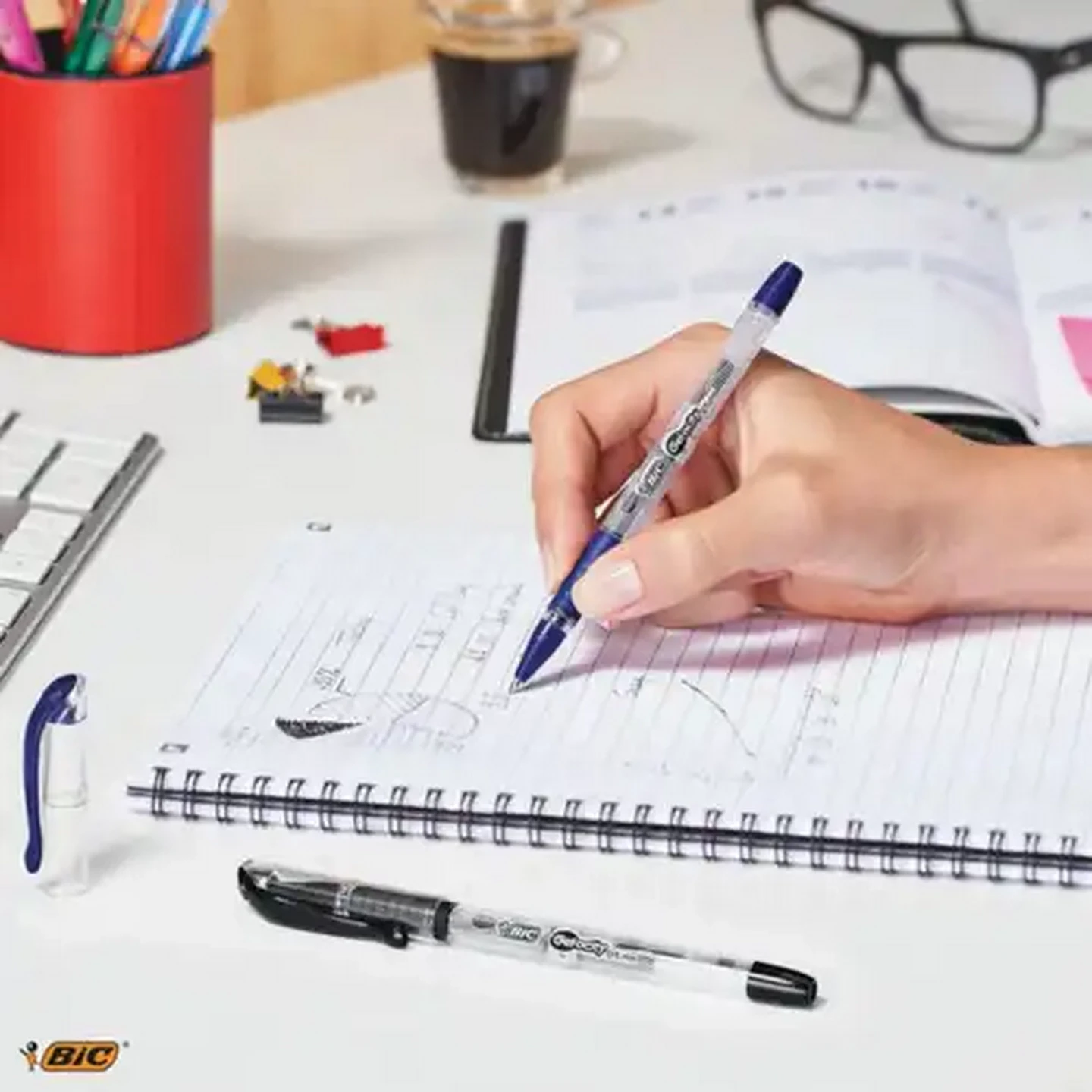 Image of BIC Gel-ocity Stic Blue Fine Gel Pen 2-Pack