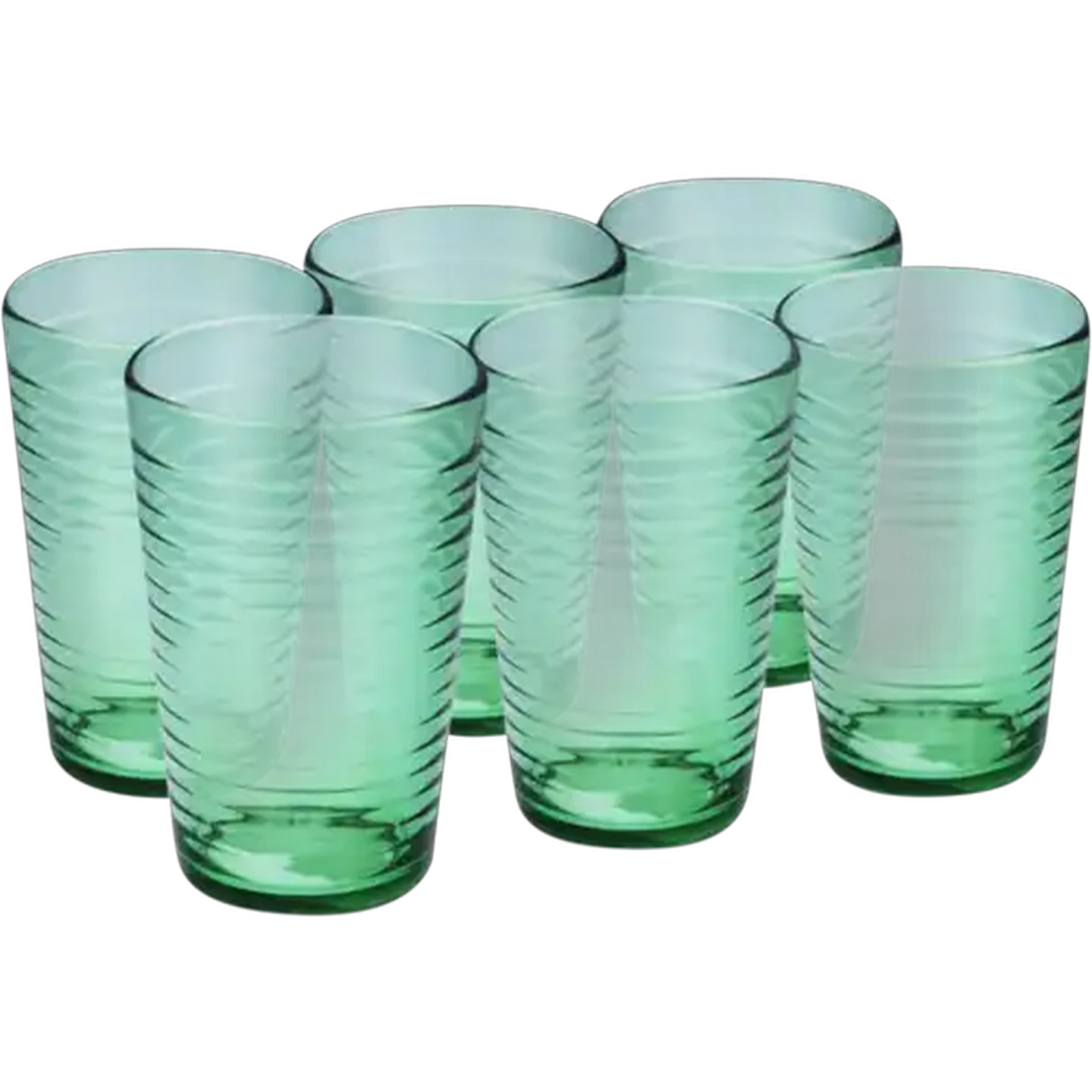 Image of Green Ring Juice Glass 6 Piece Set
