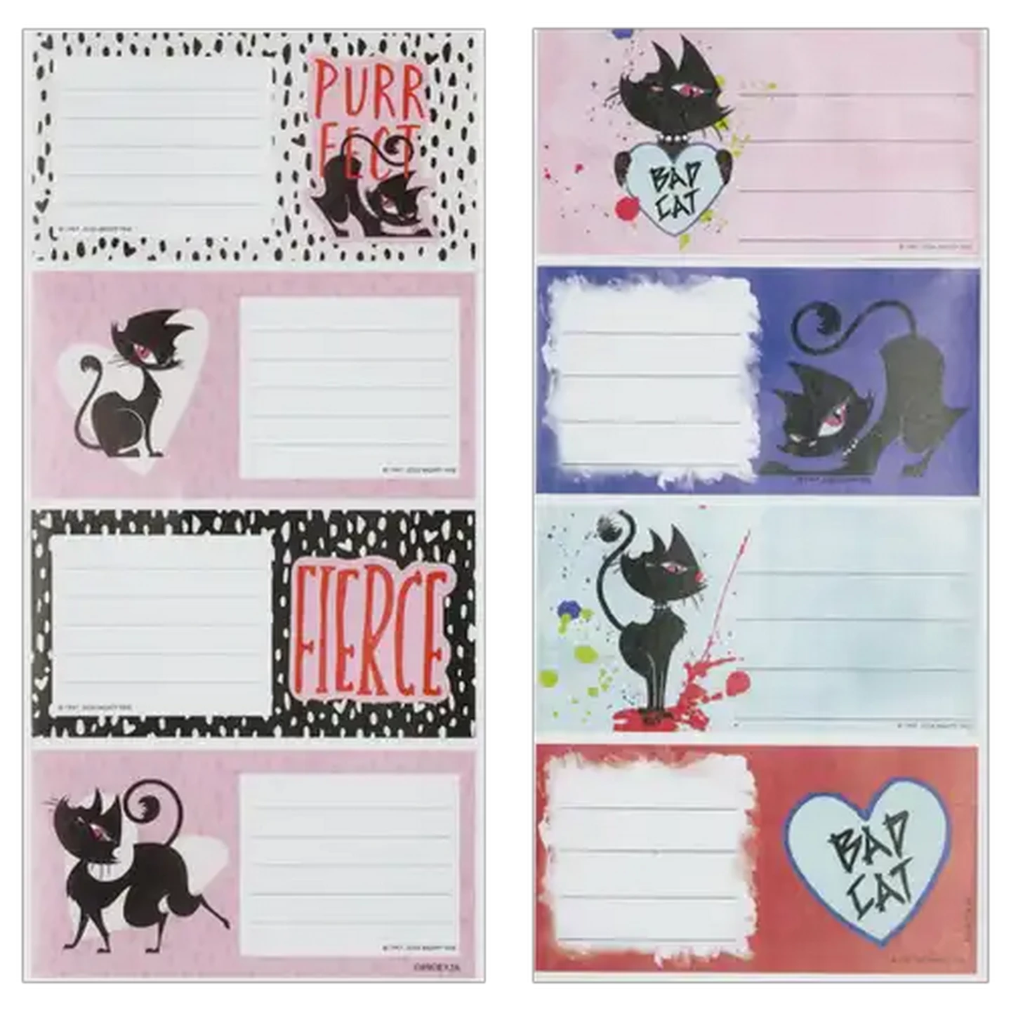 Image of Creative Stationary Bad Cat Book Labels 16-Pack (Design May Vary)