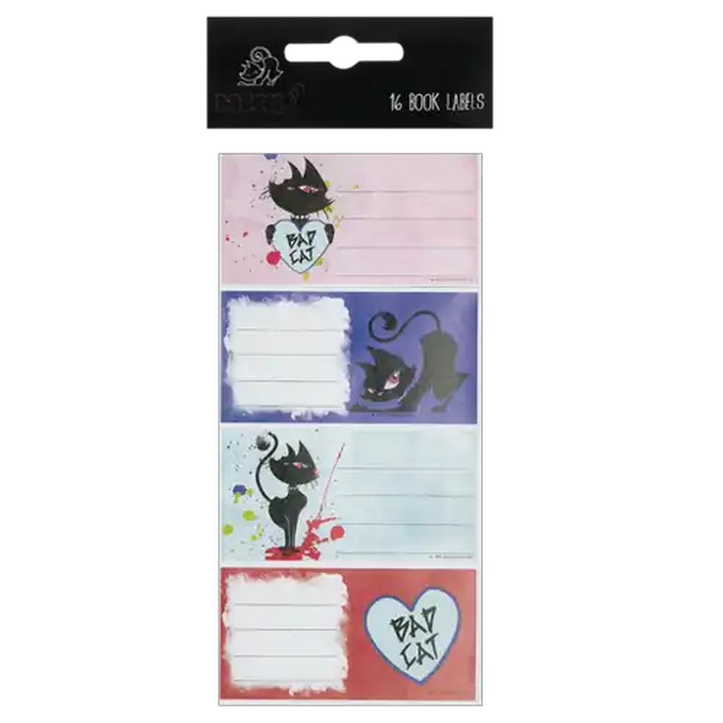 Image of Creative Stationary Bad Cat Book Labels 16-Pack (Design May Vary)