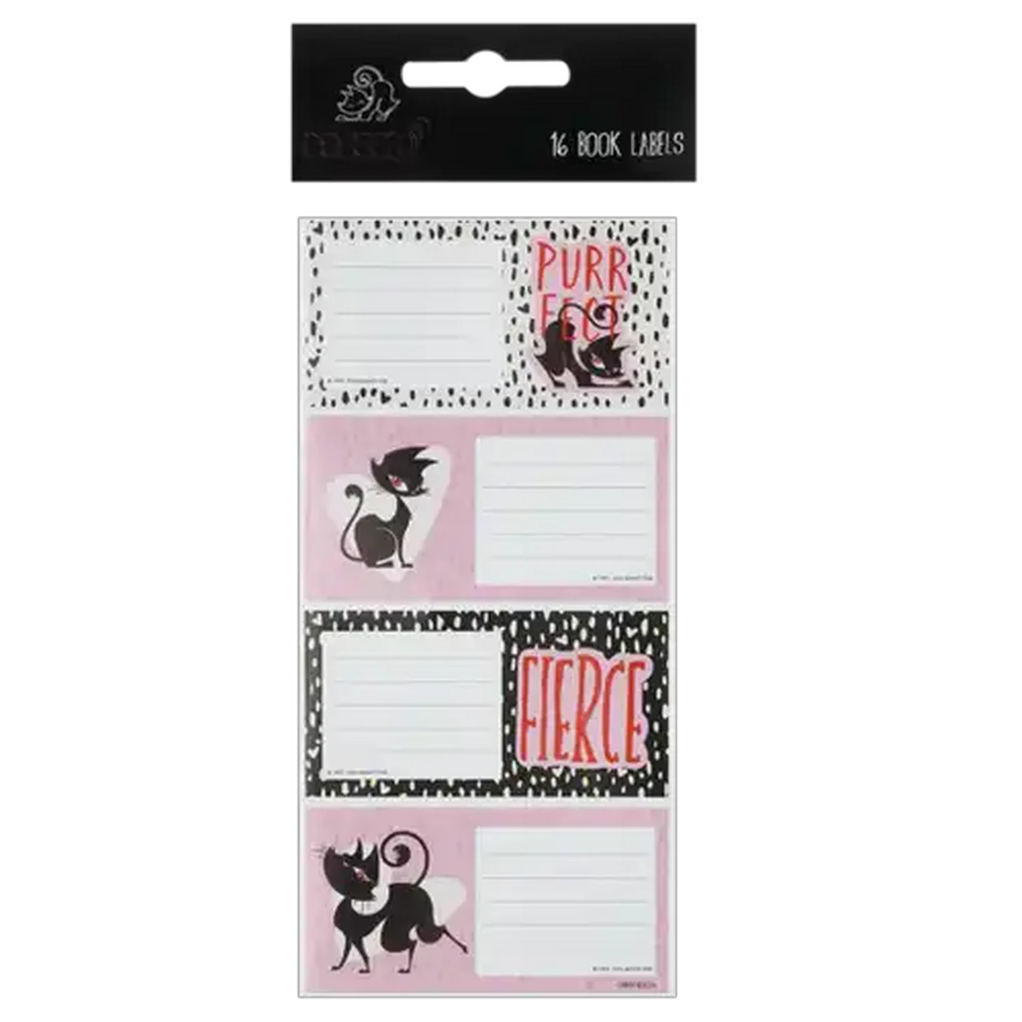 Image of Creative Stationary Bad Cat Book Labels 16-Pack (Design May Vary)