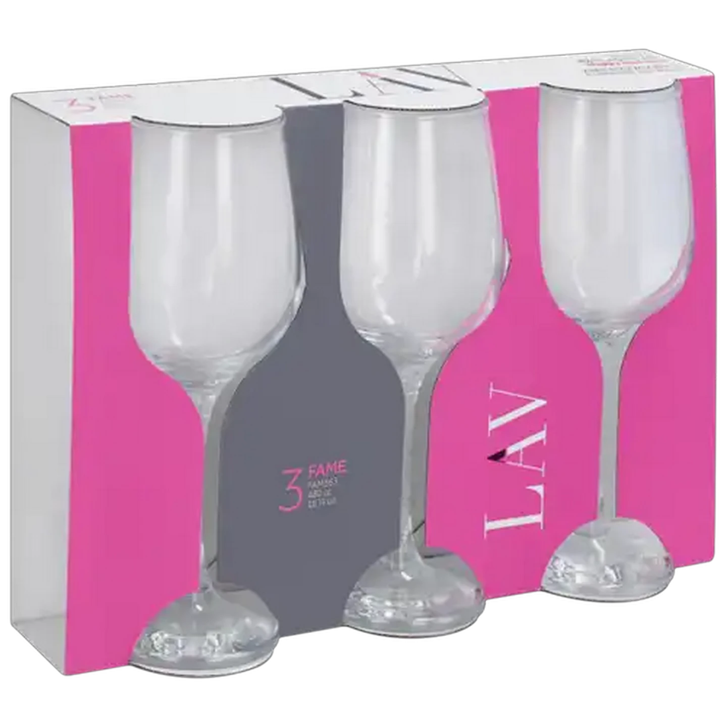 Image of LAV Fame Wine Goblet Glass 3 Piece Set
