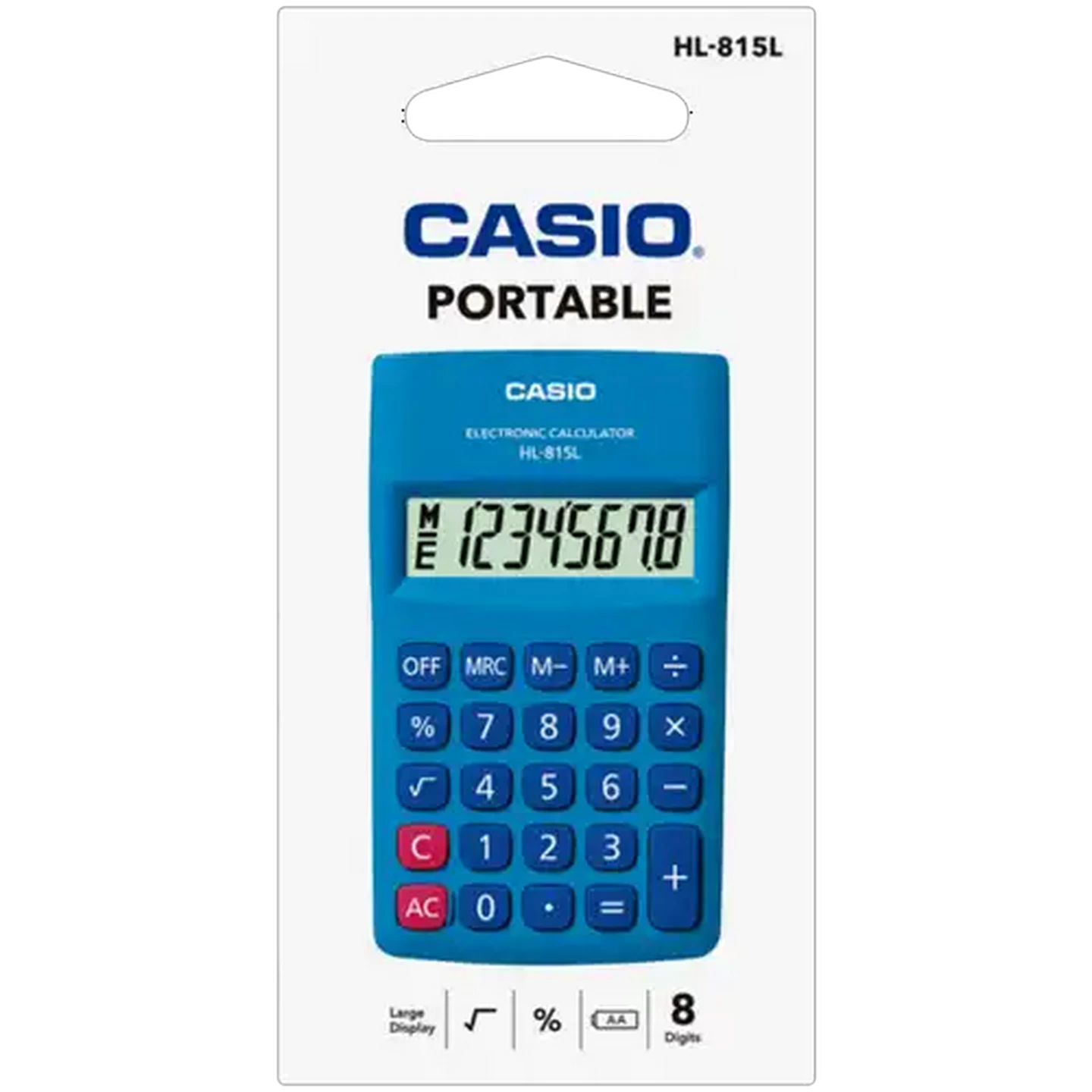 Image of Casio Blue HL-815L 8-Digit Portable Electronic Calculator