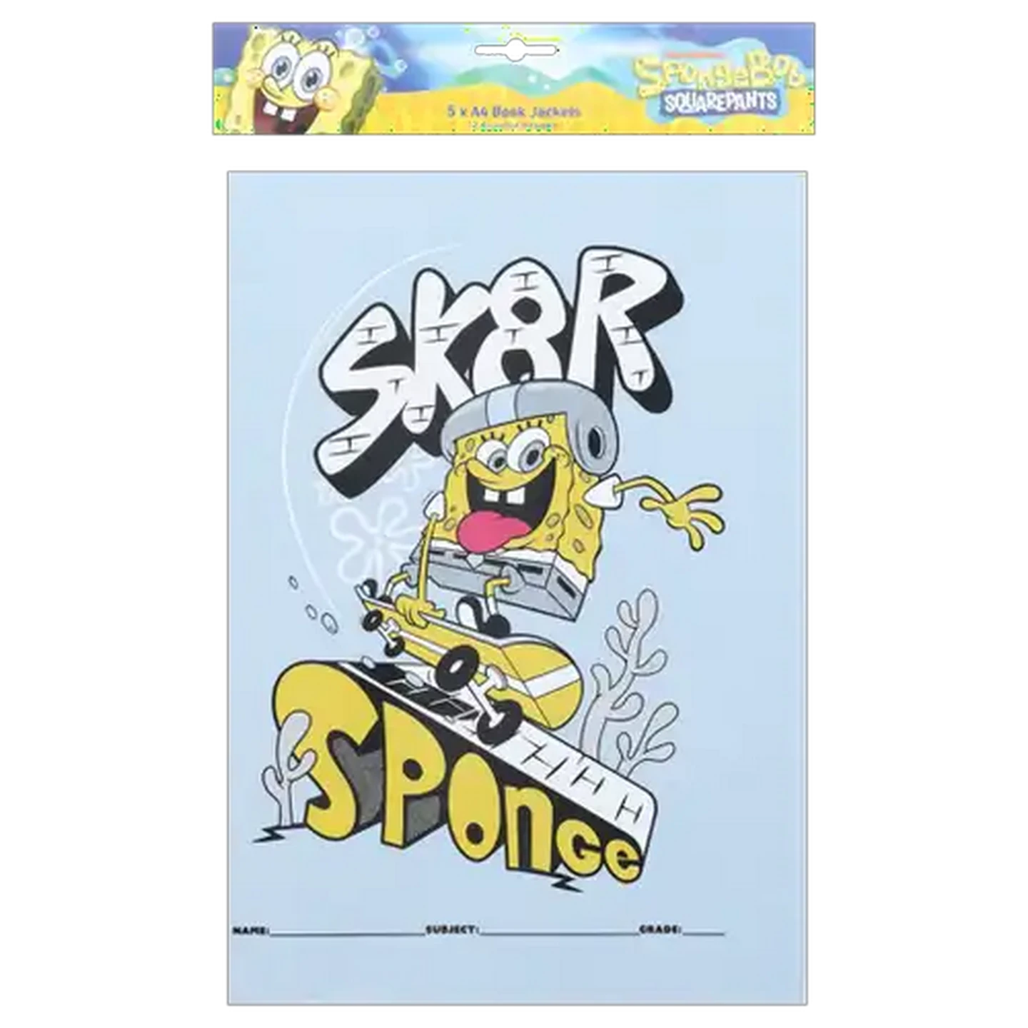 Image of Creative Stationery Spongebob Squarepants A4 Book Jackets 5-Pack (Design May Vary)
