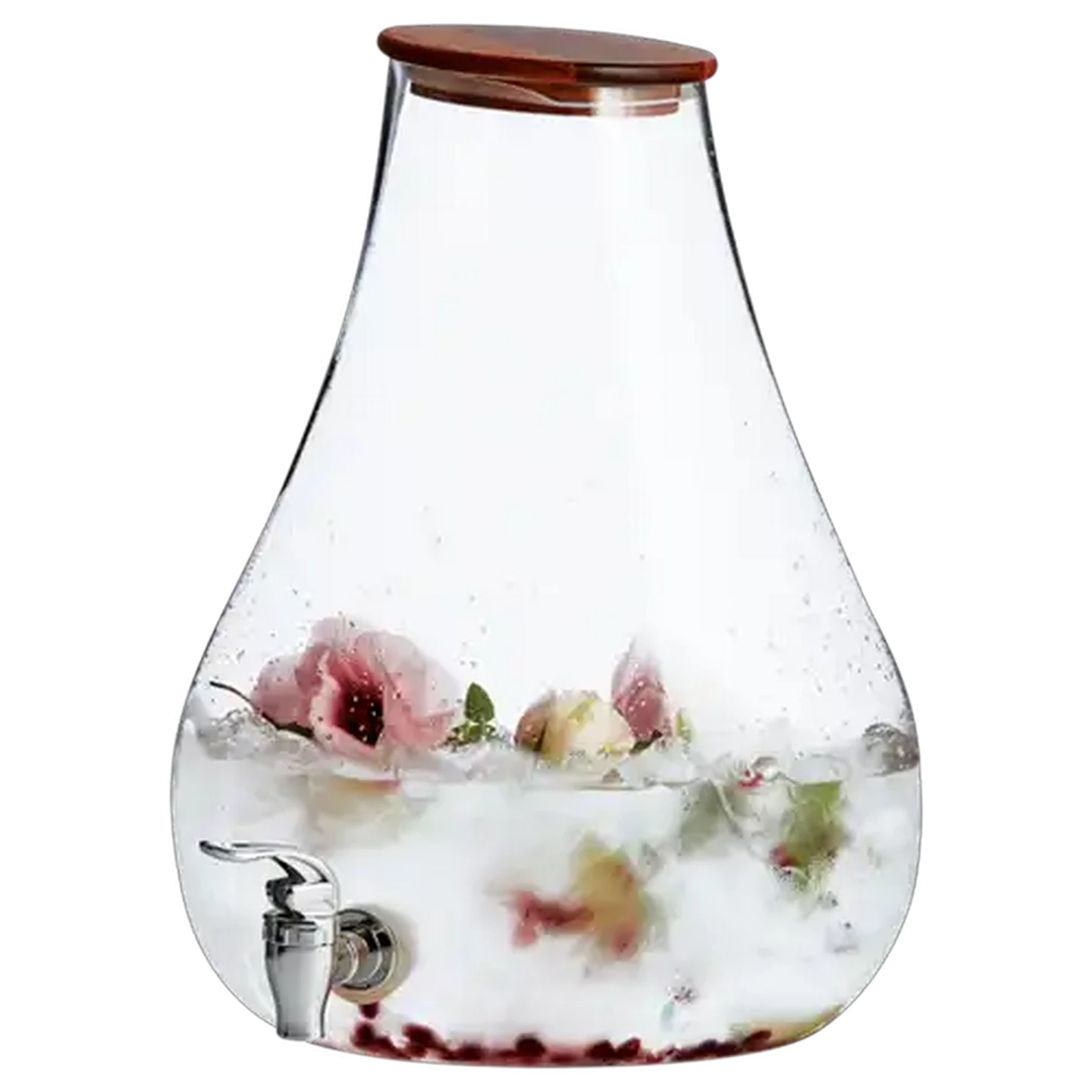 Image of Zest Glass Drink Dispenser with Acacia Wood Lid 9L