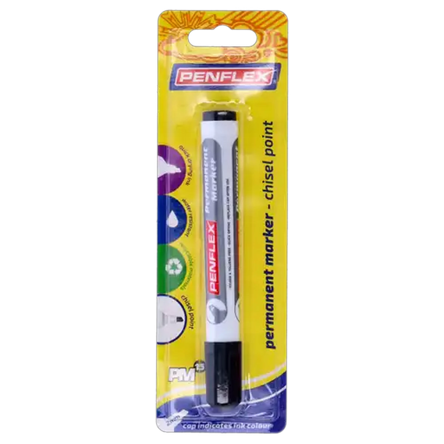 Image of Penflex PM15 Black Chisel Point Permanent Marker 2mm