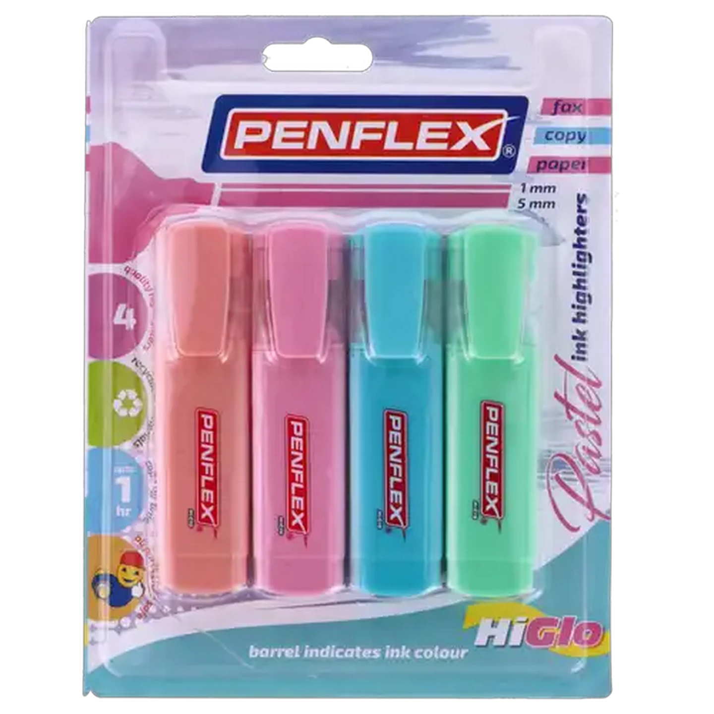 Image of Penflex Higlo Pastel Highlighters 4-Pack