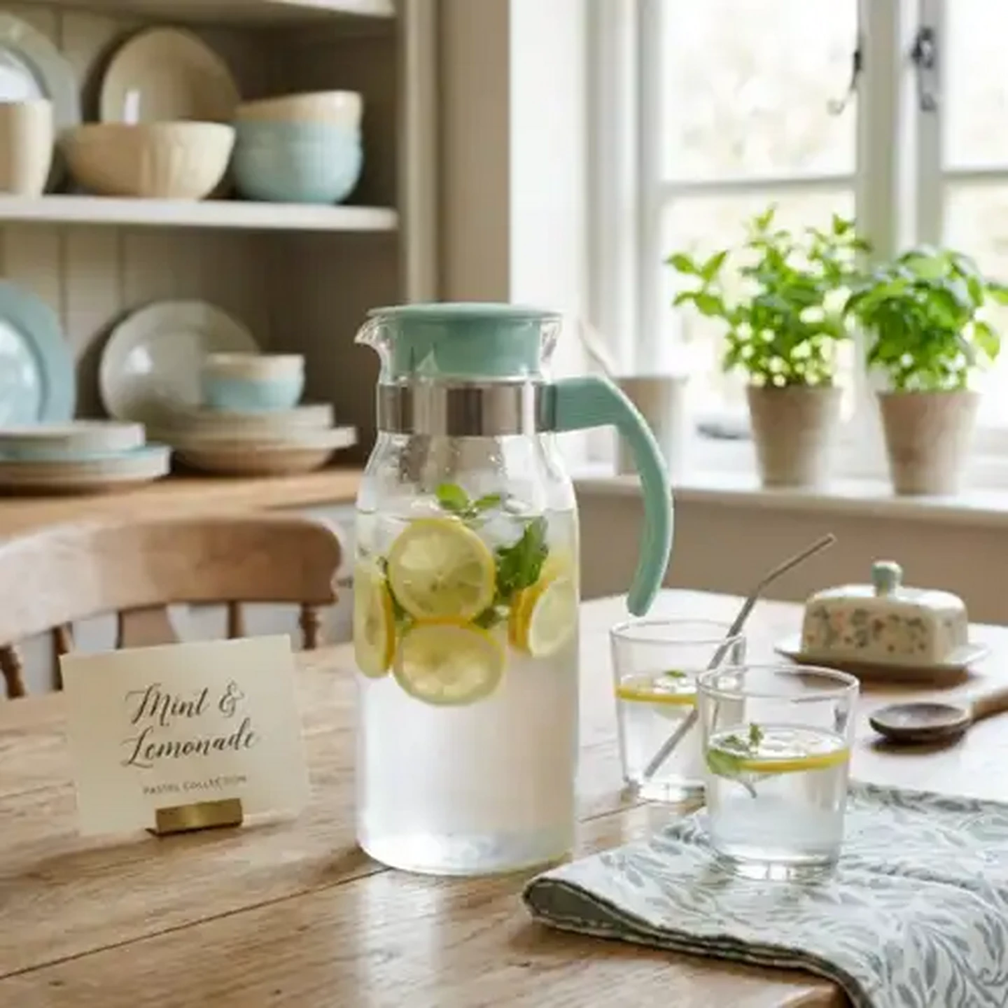 Image of Pastel Glass Jug 1L (Colour May Vary)