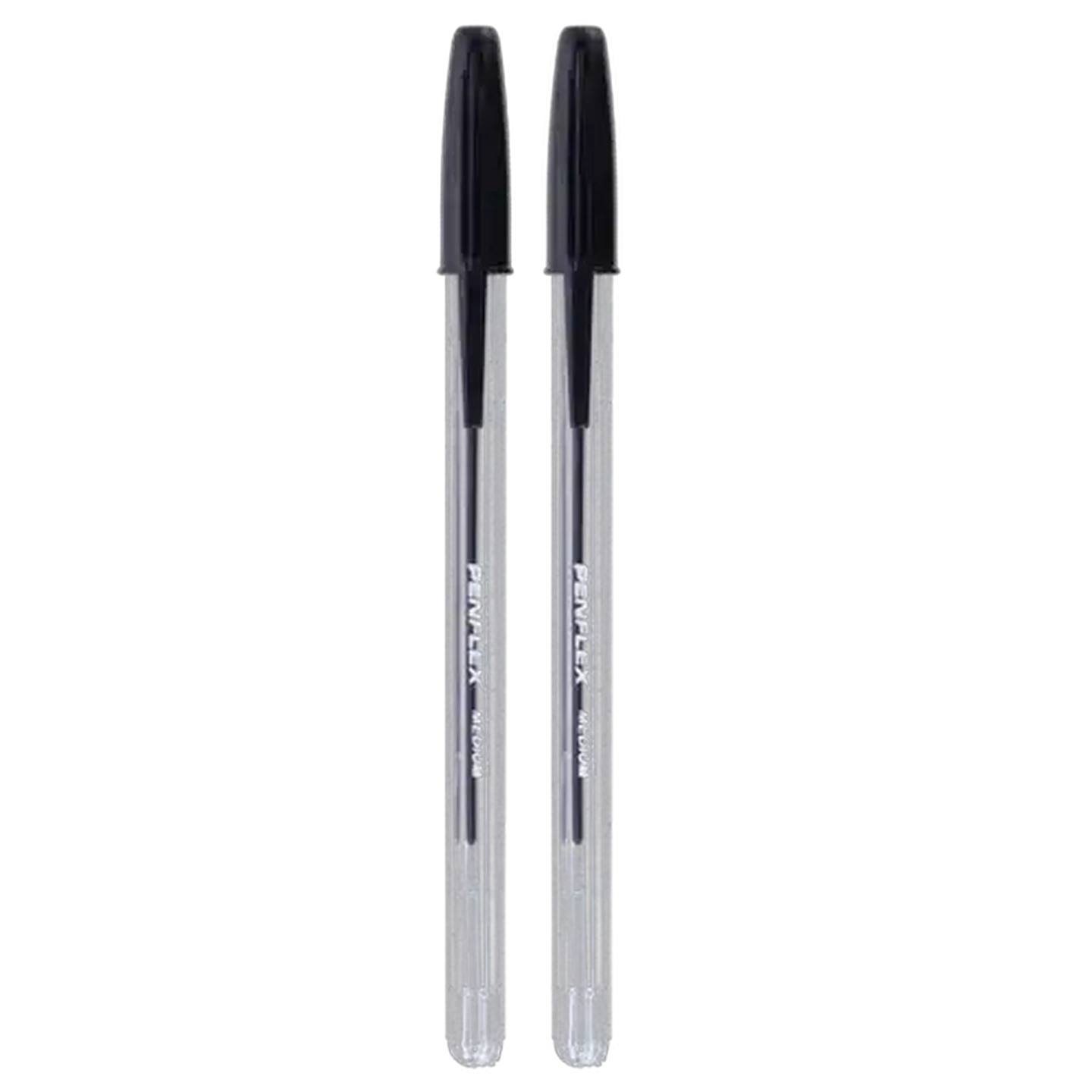 Image of Penflex Medium Black Ballpoint Pen 1mm 2-Pack
