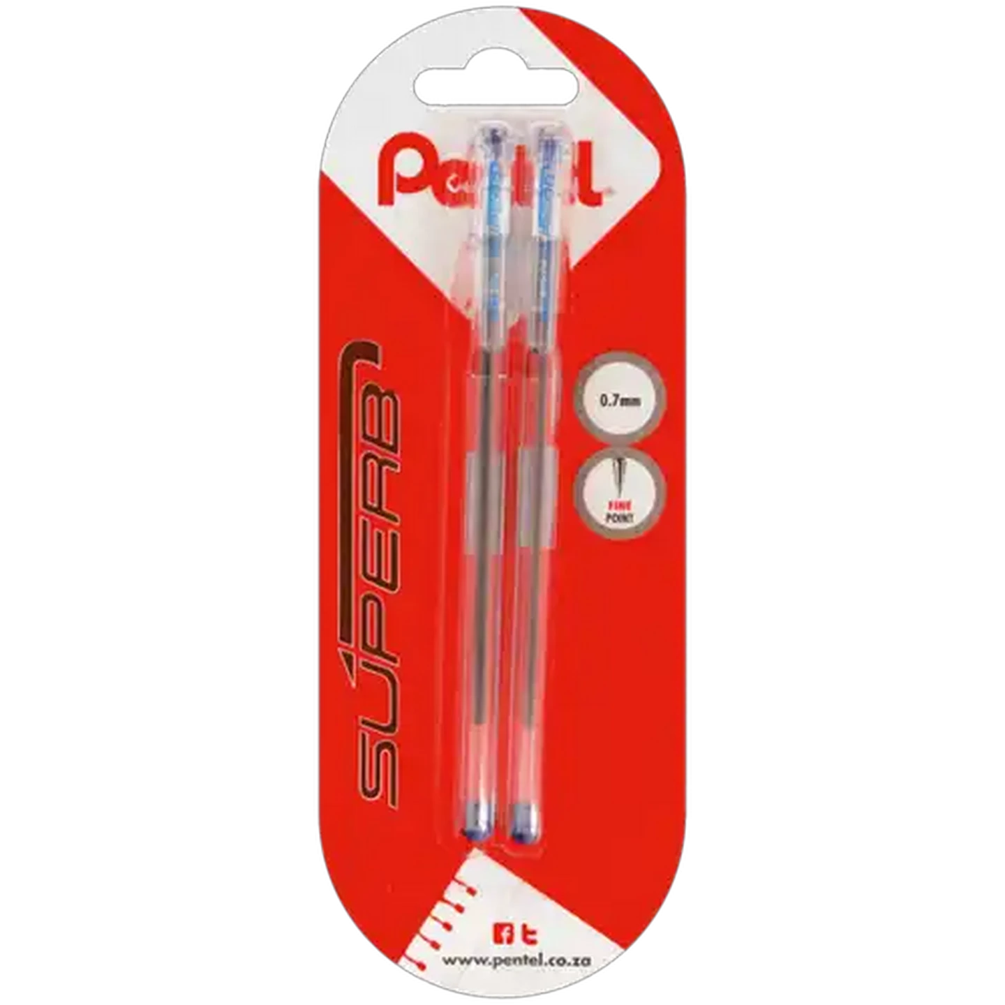 Image of Pentel Superb Blue Ballpoint Pen 2-Pack
