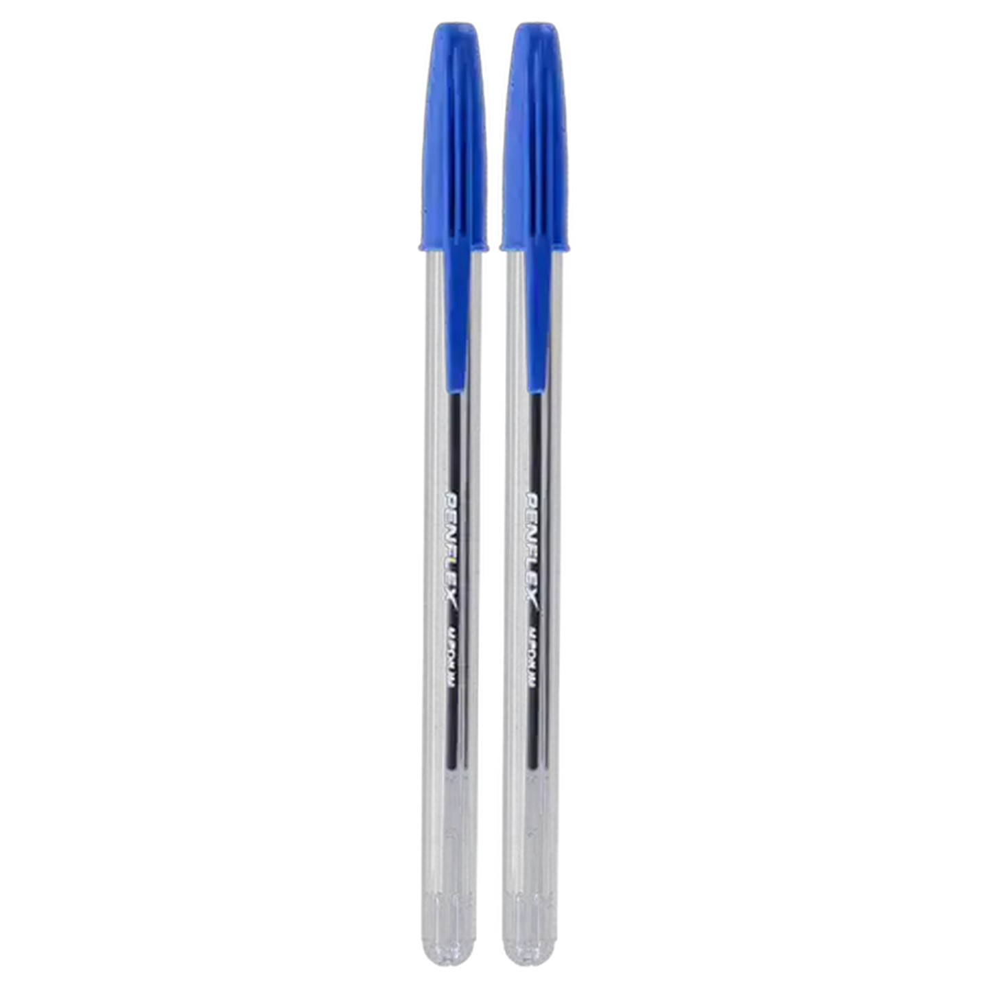Image of Penflex Clear Medium Blue Ballpoint Pen 1mm 2-Pack