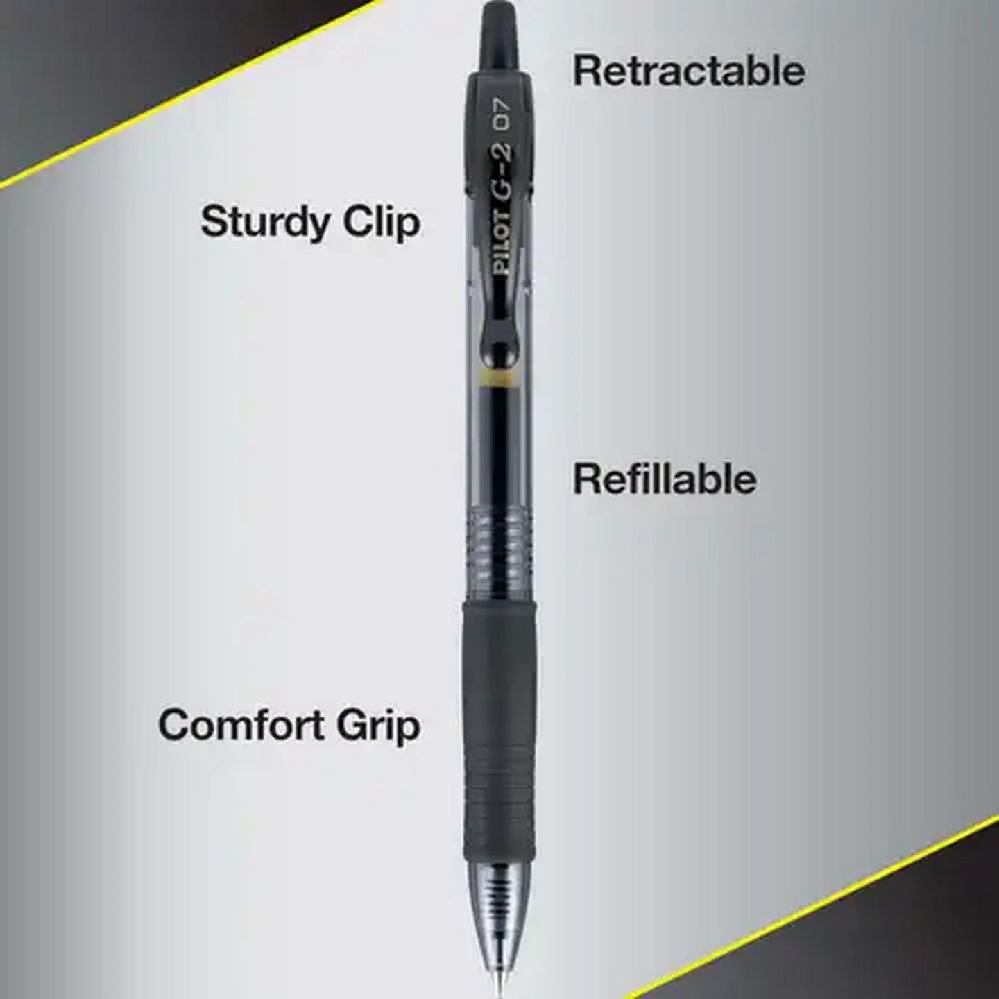 Image of Pilot G-2 Black Rollerball Gel Pen 0.7mm