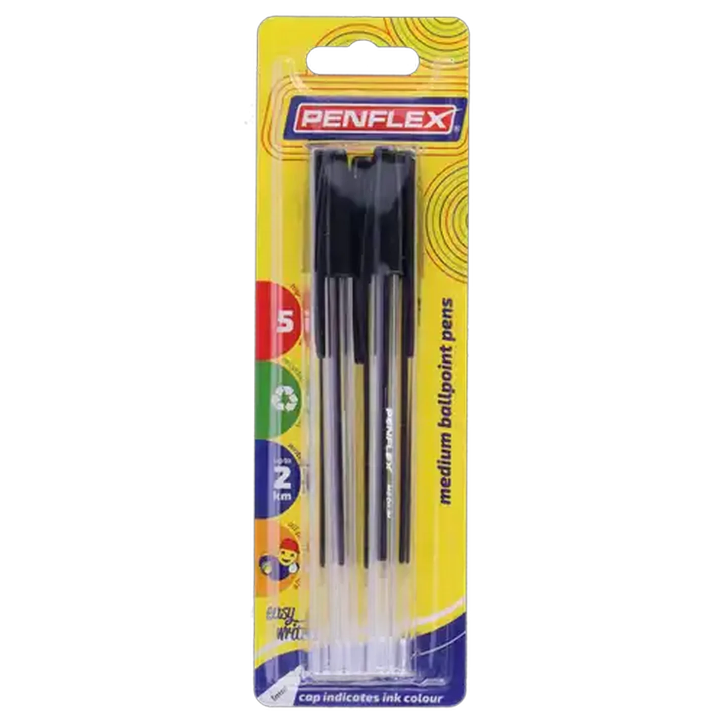 Image of Penflex Black Ballpoint Pen 5-Pack