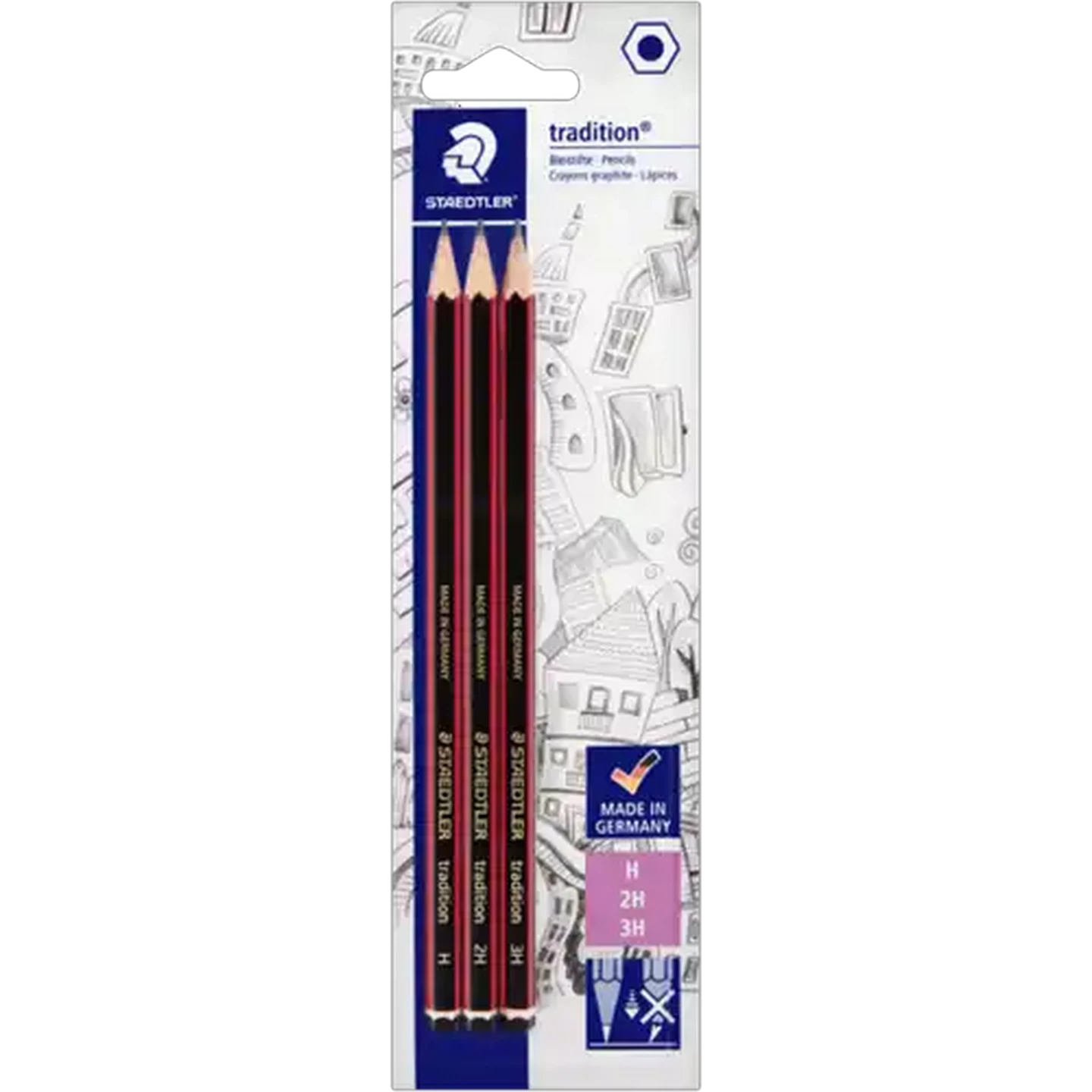 Image of Staedtler Tradition Assorted Pencils 3 Pack