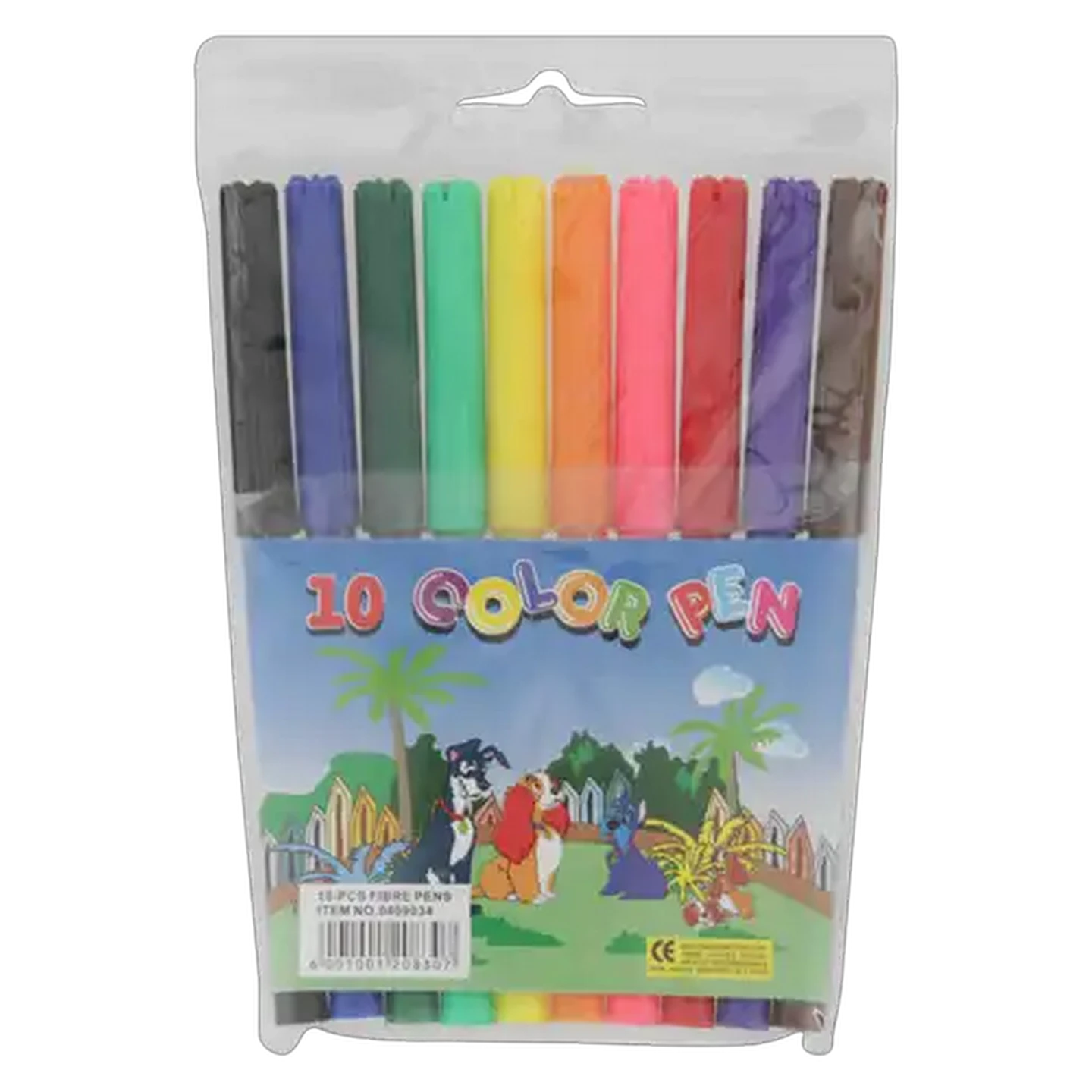 Image of Multicoloured Fibre Pen Set 10-Pack