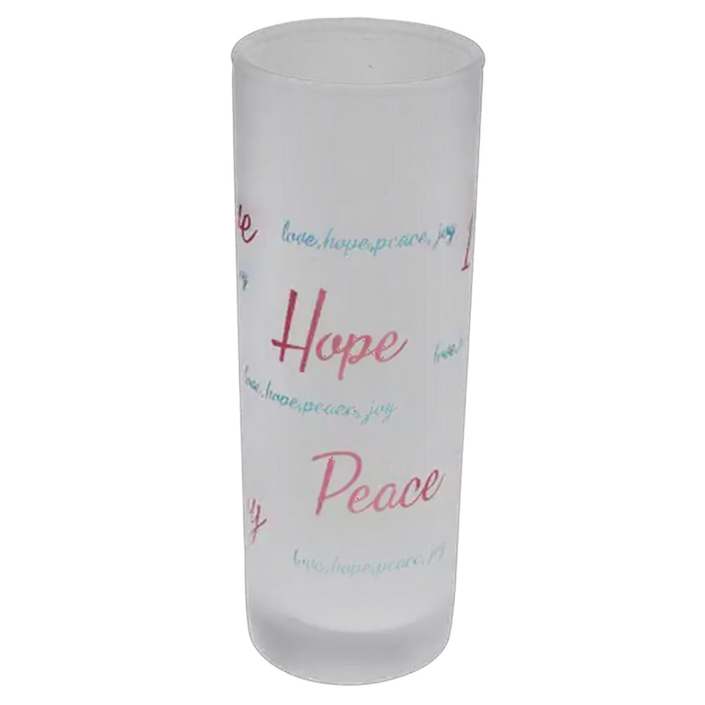 Image of Pink & Blue Frosted Love Glass 340ml (Design May Vary)
