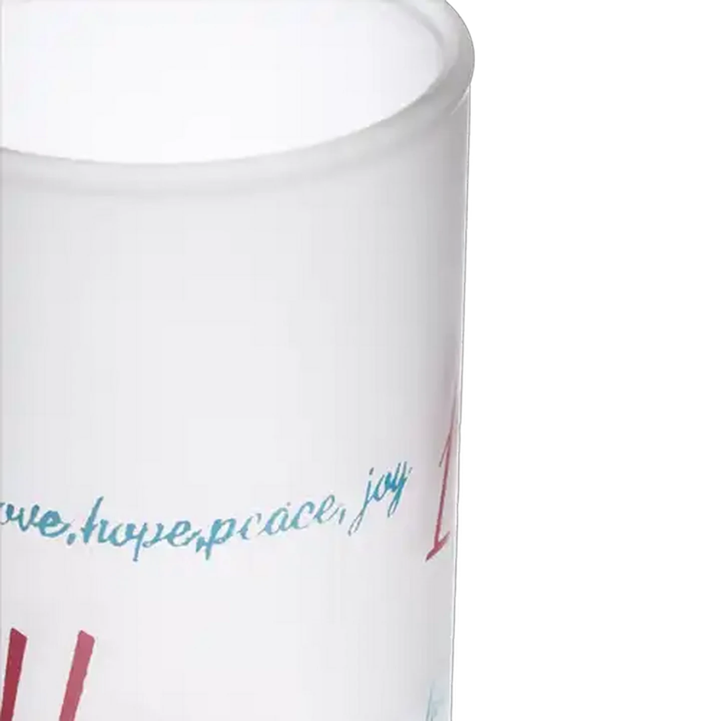 Image of Pink & Blue Frosted Love Glass 340ml (Design May Vary)