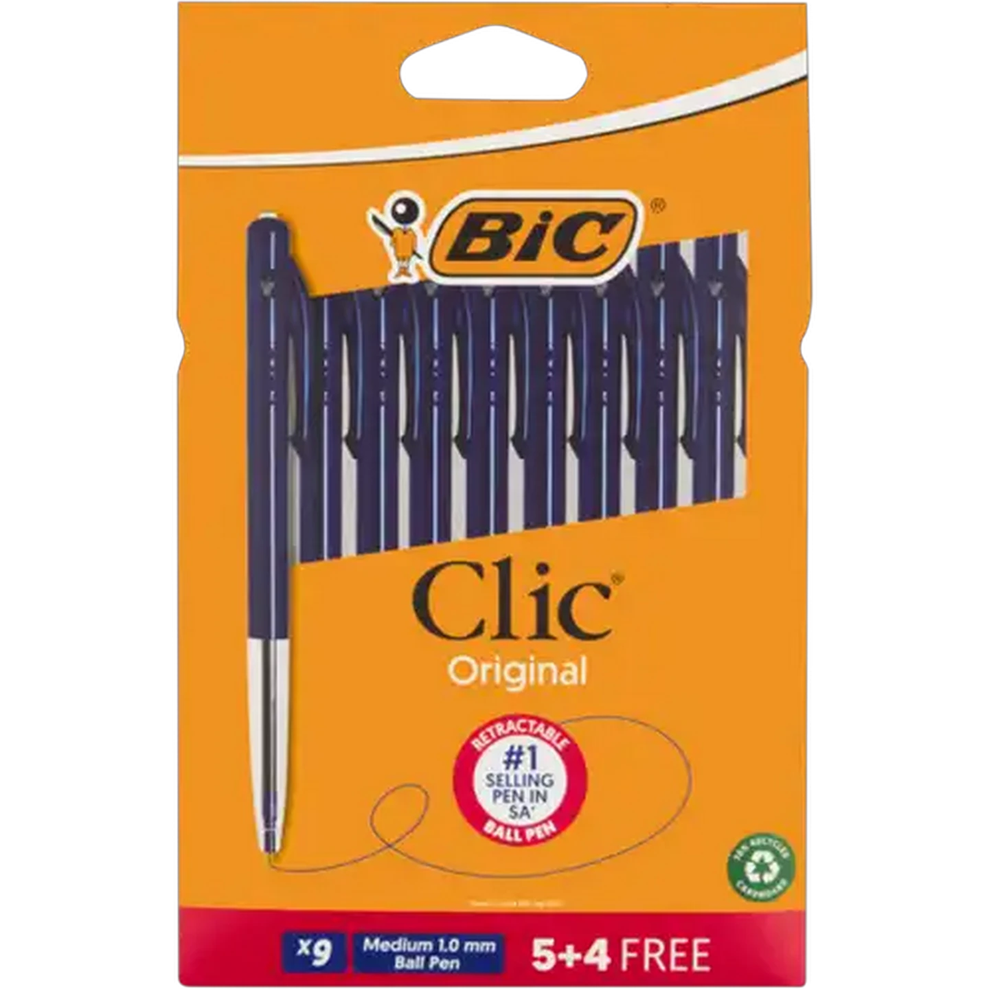 Image of BIC Clic Blue Medium Ball Pen 9-Pack