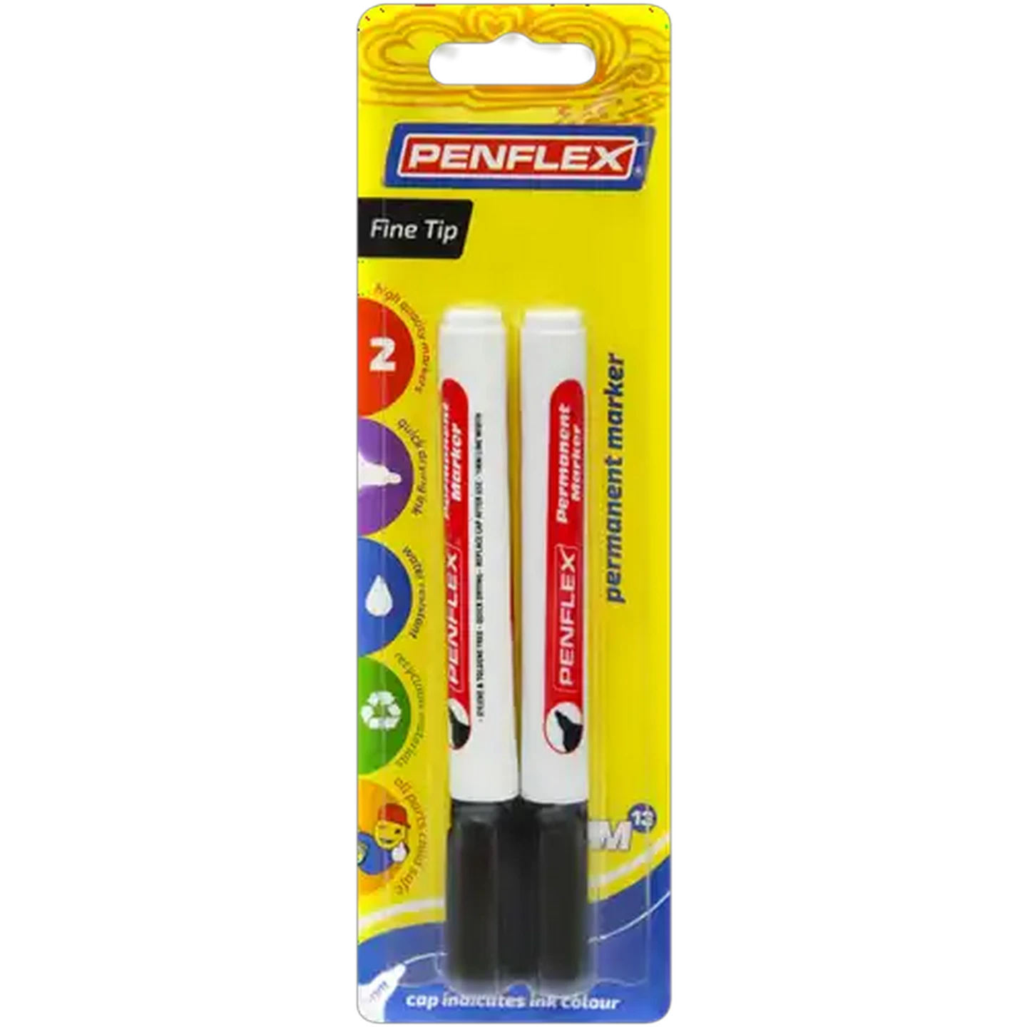 Image of Penflex Black Fine Marker 2-Pack 1mm
