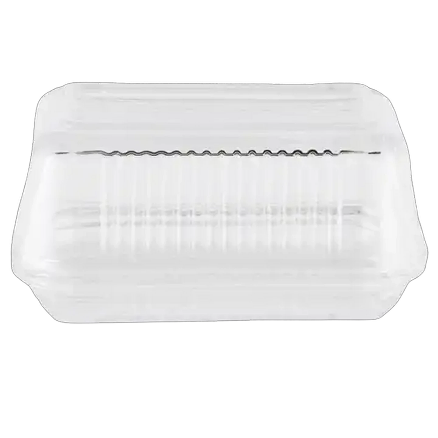 Image of Embossed Glass Butter Dish 17 x 11 x 8cm