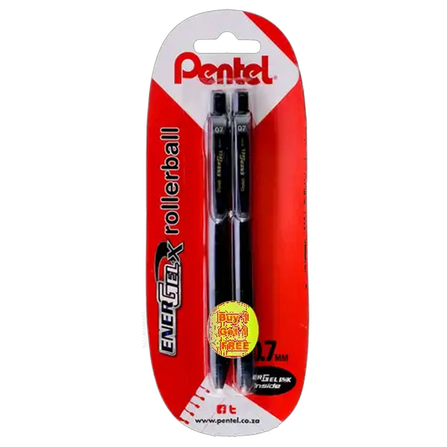 Image of Pentel Energel Black Gel Pens 2-Pack 0.7mm