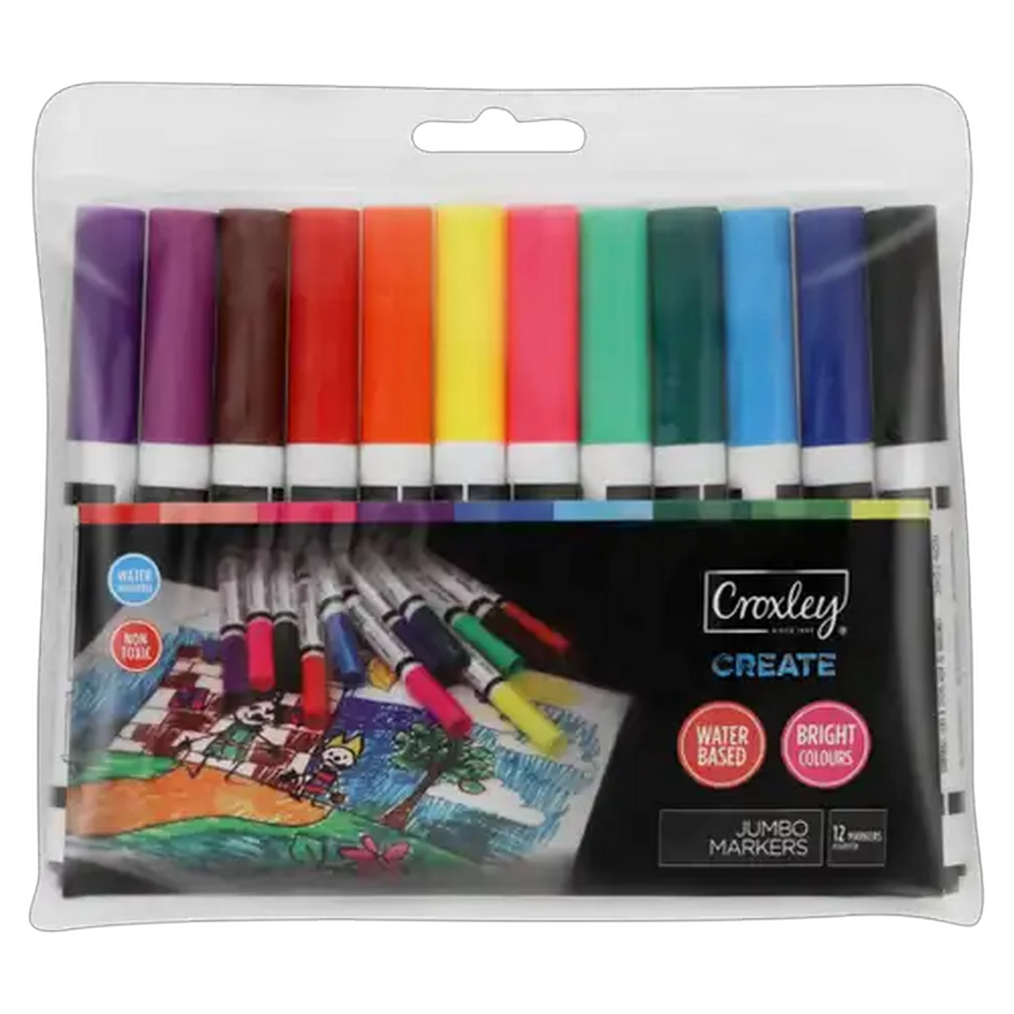 Image of Croxley Washable Markers 12-Pack (Colour May Vary)