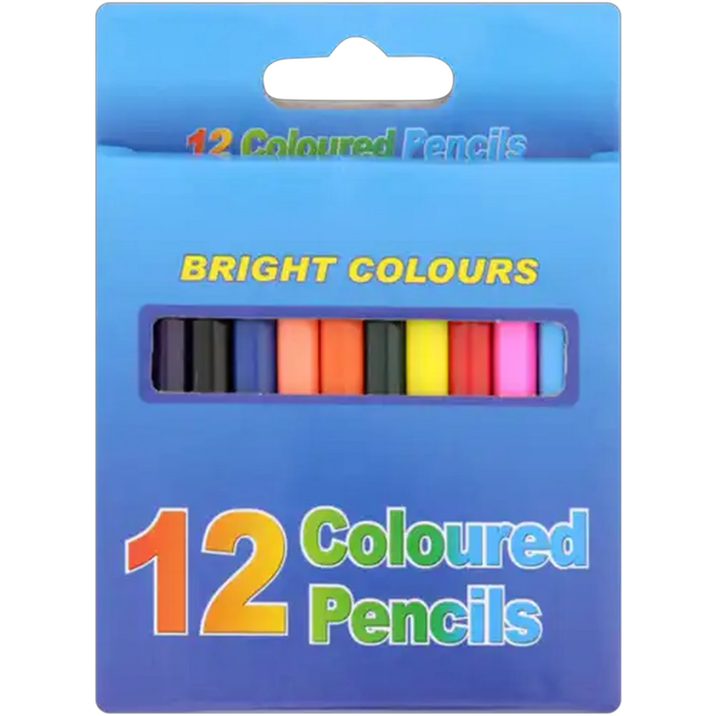 Image of Bright Colours Multicoloured Short Colouring Pencil Set 12 Piece