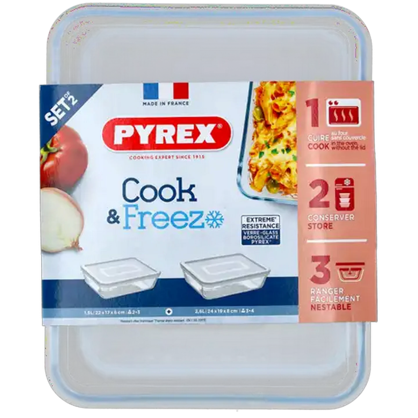 Image of Pyrex Cook & Freeze Glass Storage 2 Piece