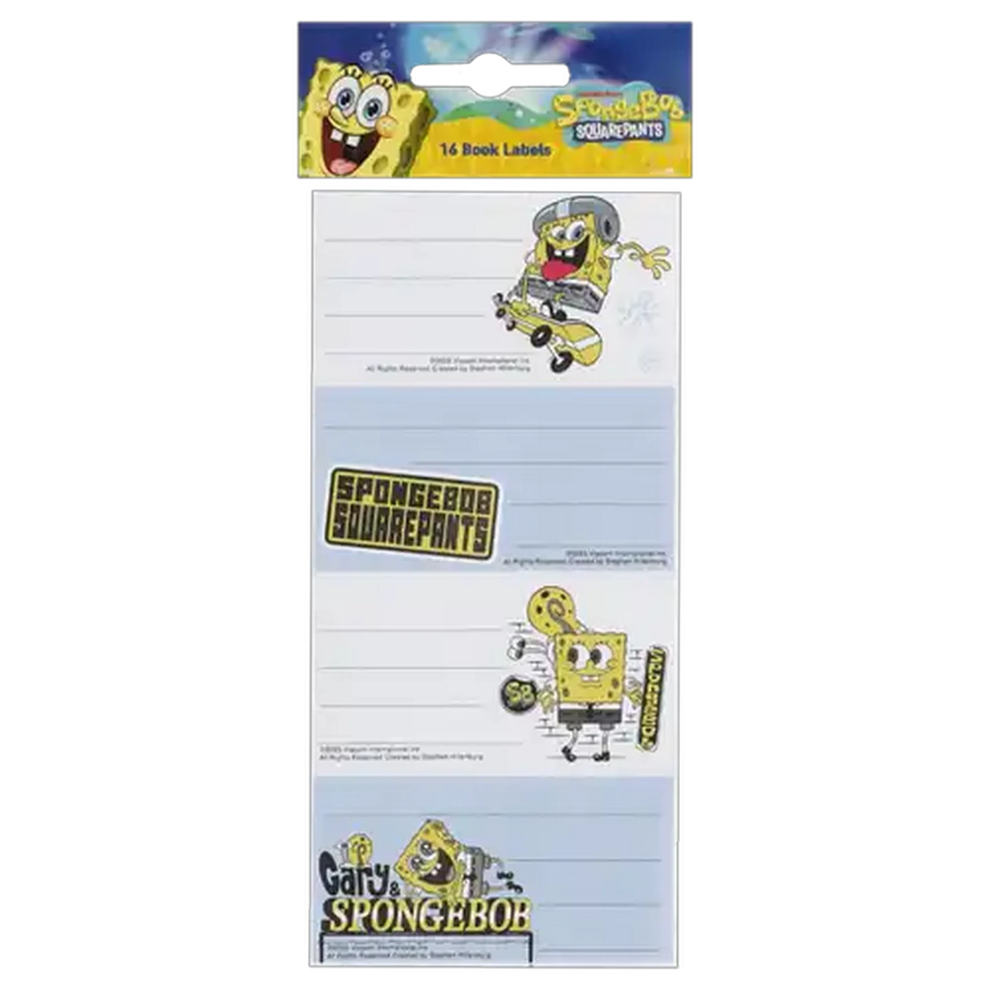 Image of Nickelodeon SpongeBob Book Labels 16 Pack (Design May Vary)