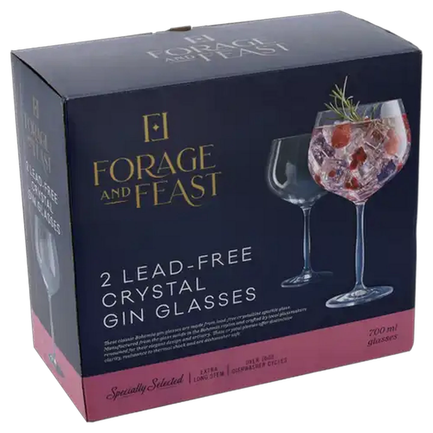Image of Forage And Feast Lead-Free Crystal Gin Glasses 2-Pack