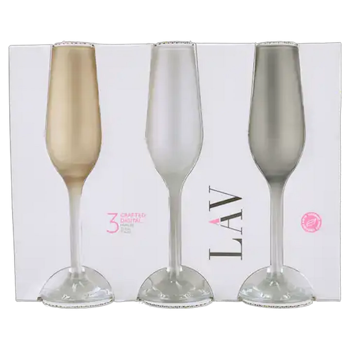 Image of LAV Midnight Flute Glass 3 Piece Set